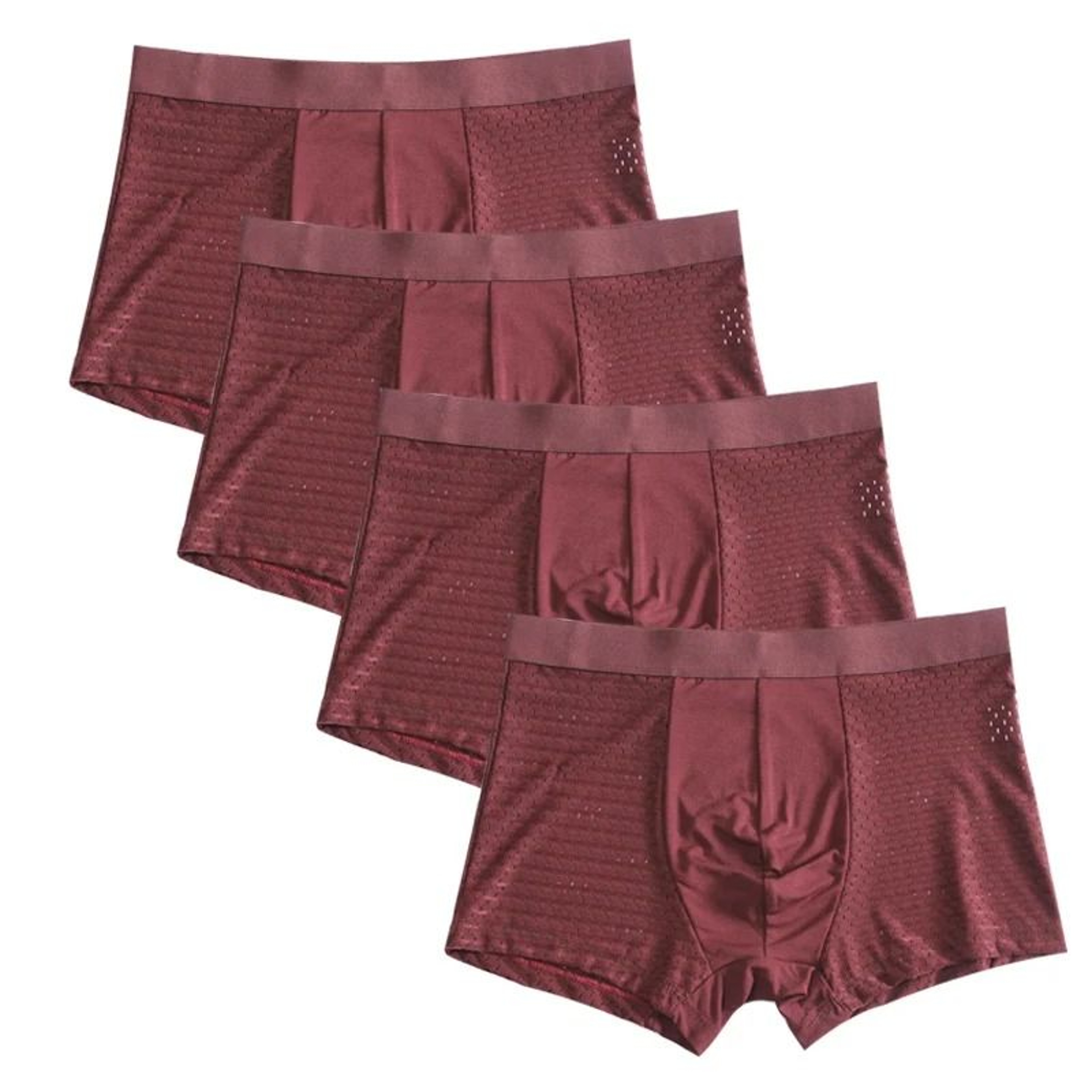 Plus Size Bamboo Fiber Mens Boxer Briefs Breathable Comfort Fit 4 Pack 4