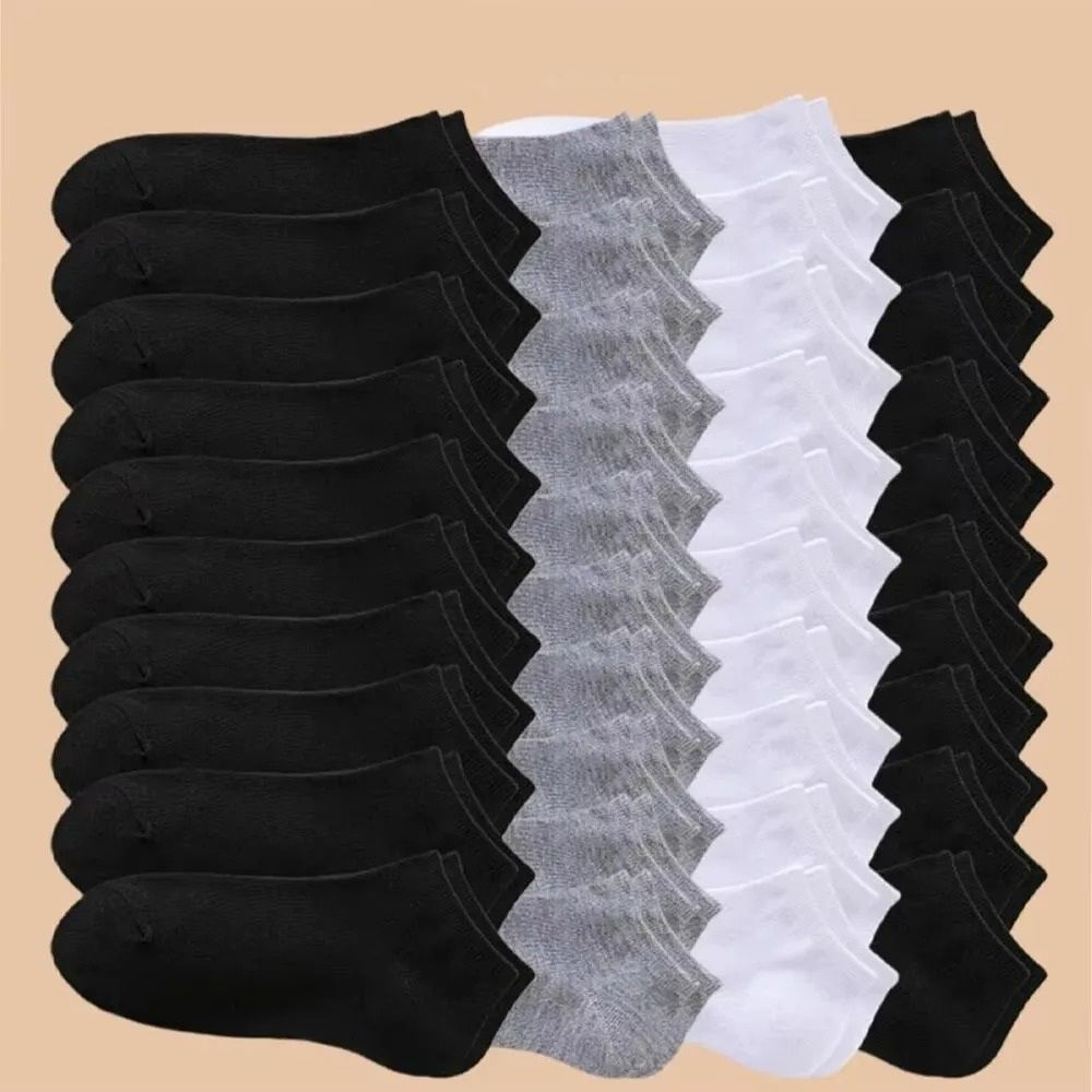 Unisex Solid Color Ankle Socks Soft Lightweight Low Cut Boat Socks 10 Pair Set 0