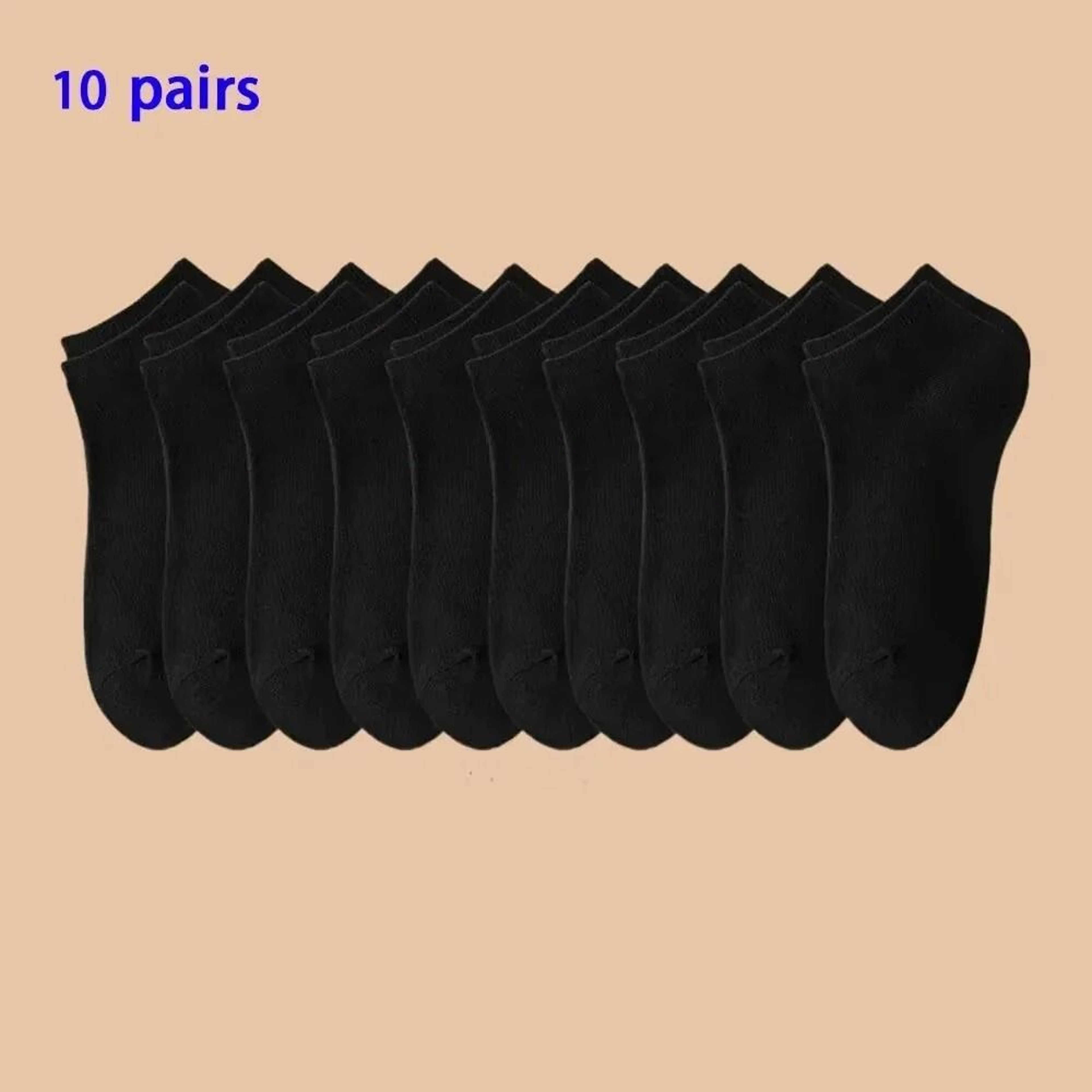 Unisex Solid Color Ankle Socks Soft Lightweight Low Cut Boat Socks 10 Pair Set 3