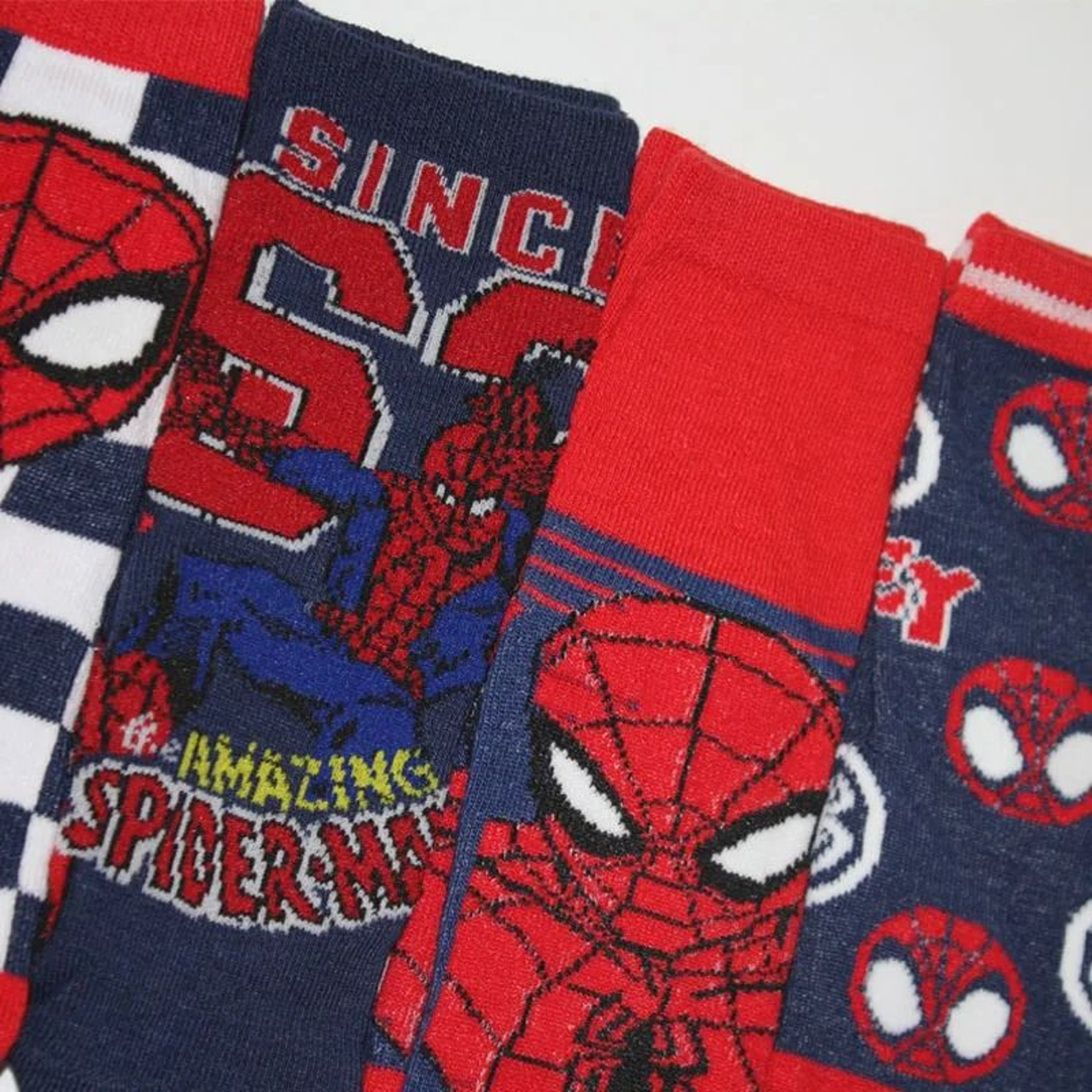 Kids Spiderman Cartoon Socks Soft Breathable Mid Tube Socks 5 Pair Set 3