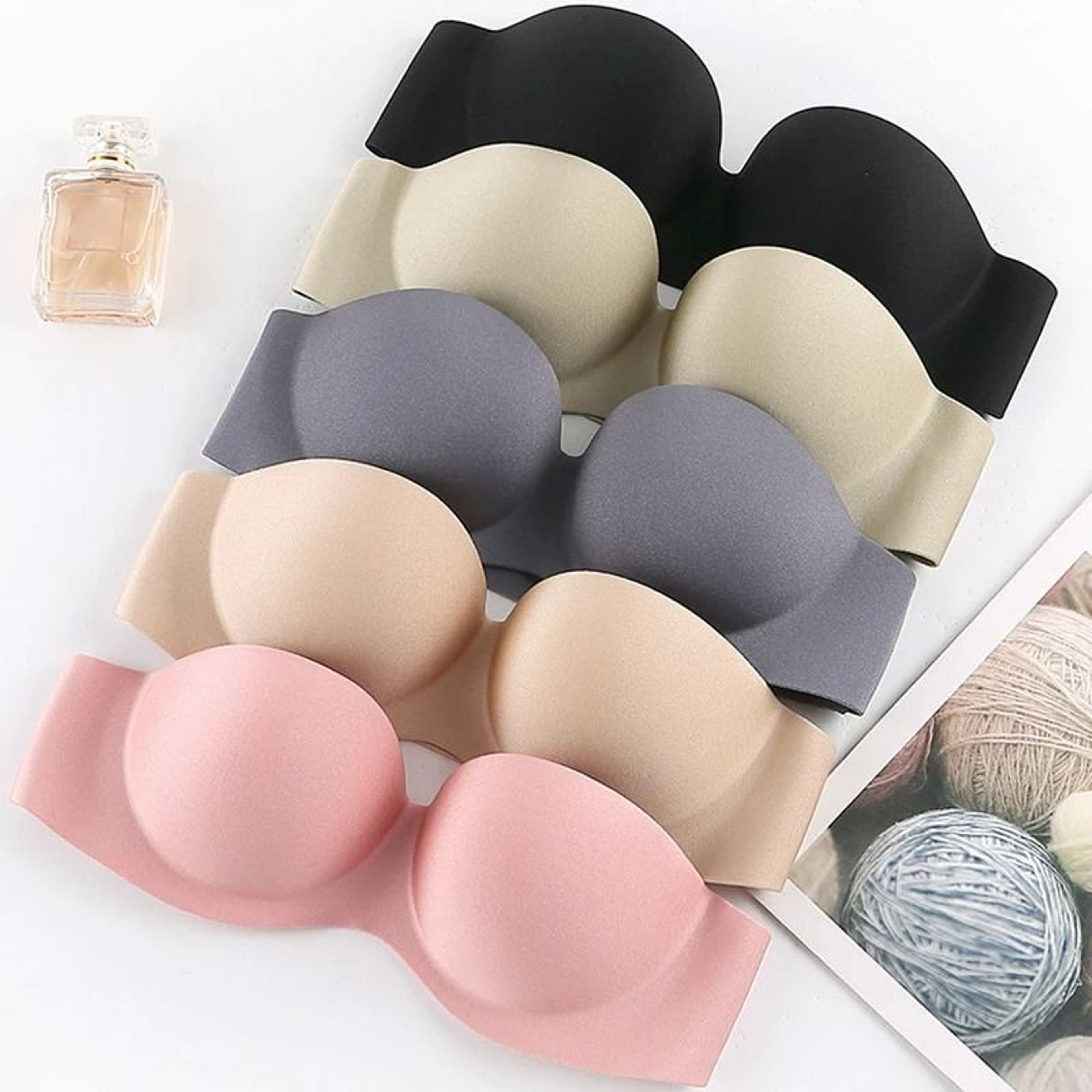 Invisible Strapless Push Up Bra With Front Closure 0