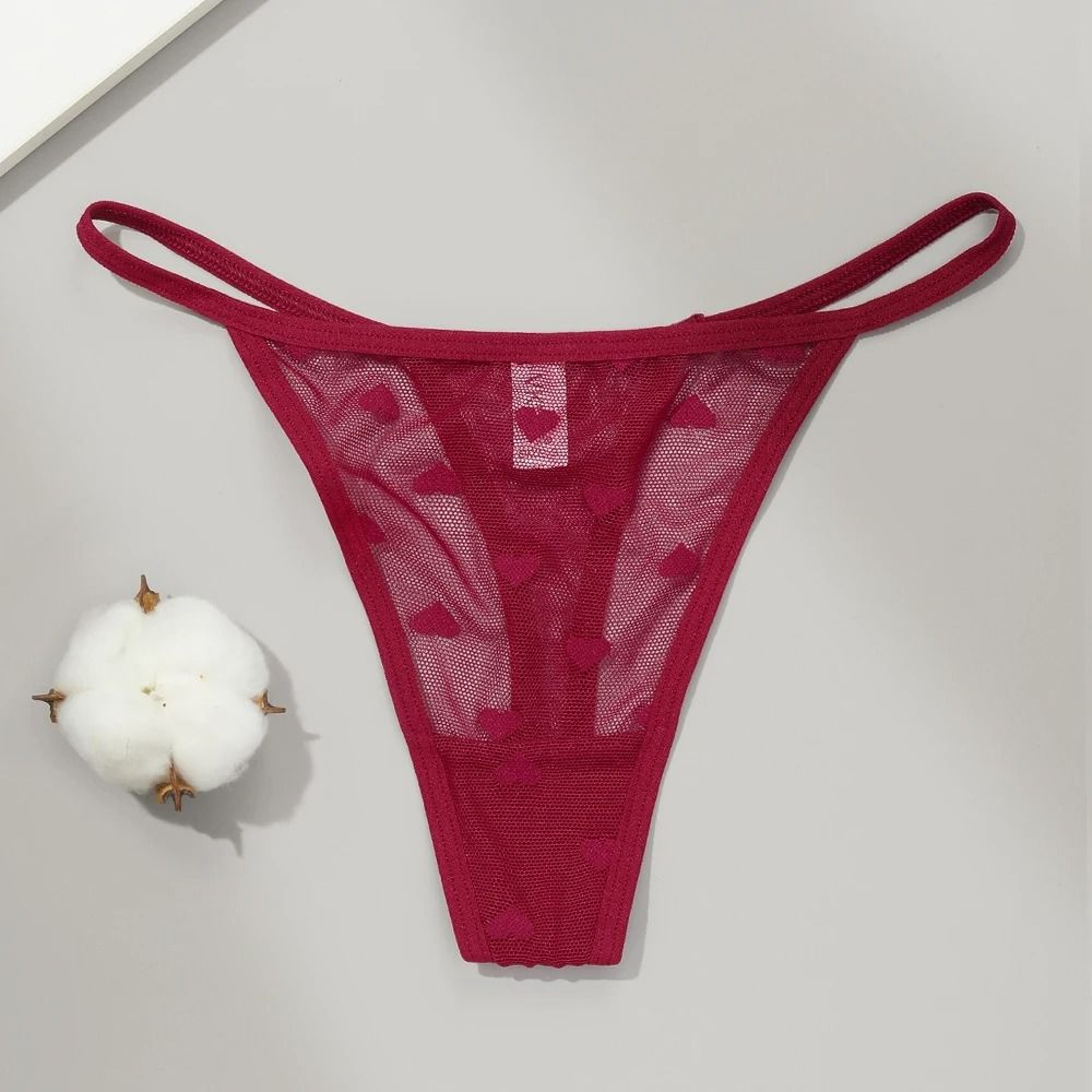 Sheer Lace Low Waist Thong Panties For Women 9