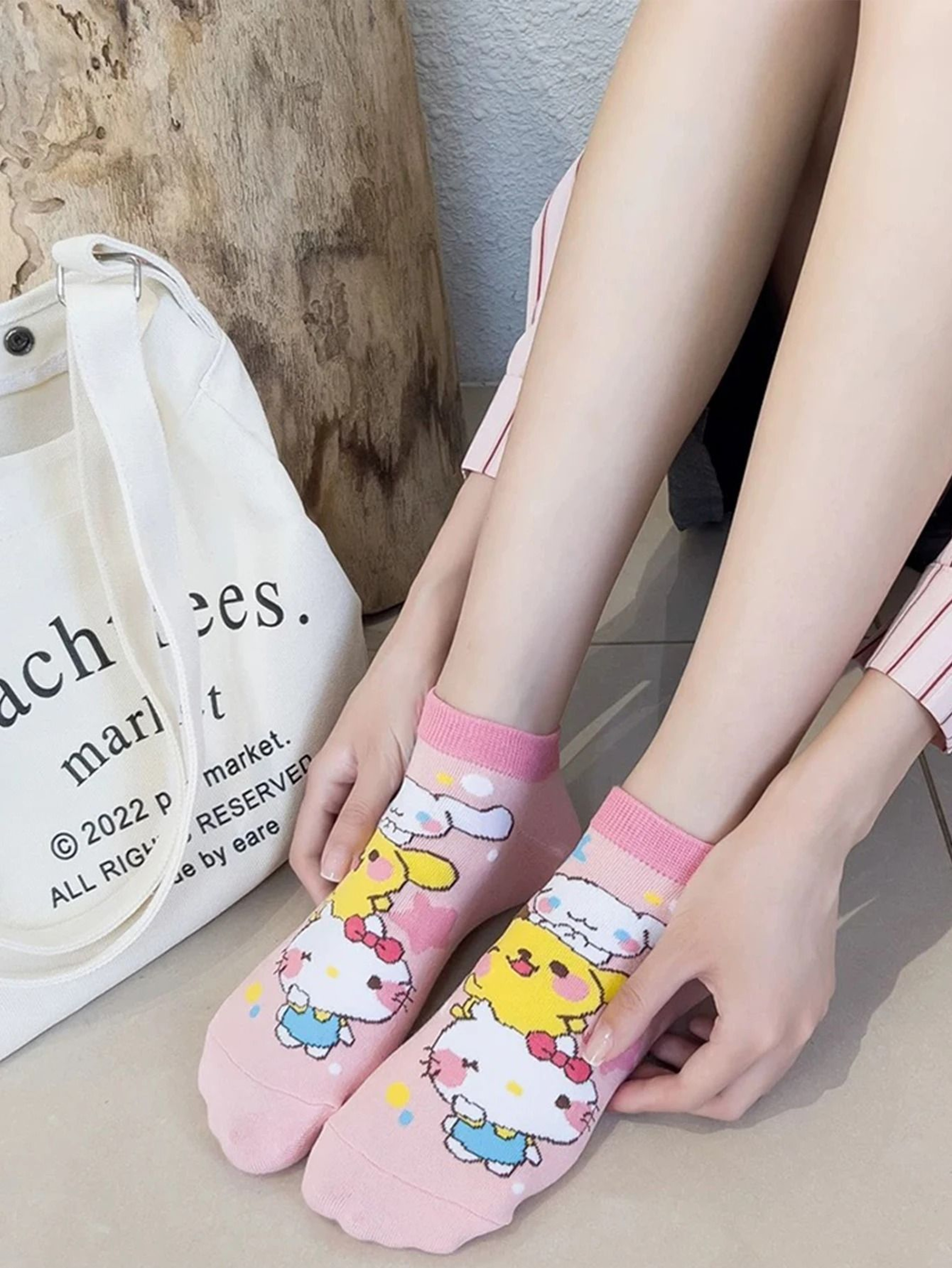 Cute Cartoon Short Socks For Women 5 Pair Random Set 2