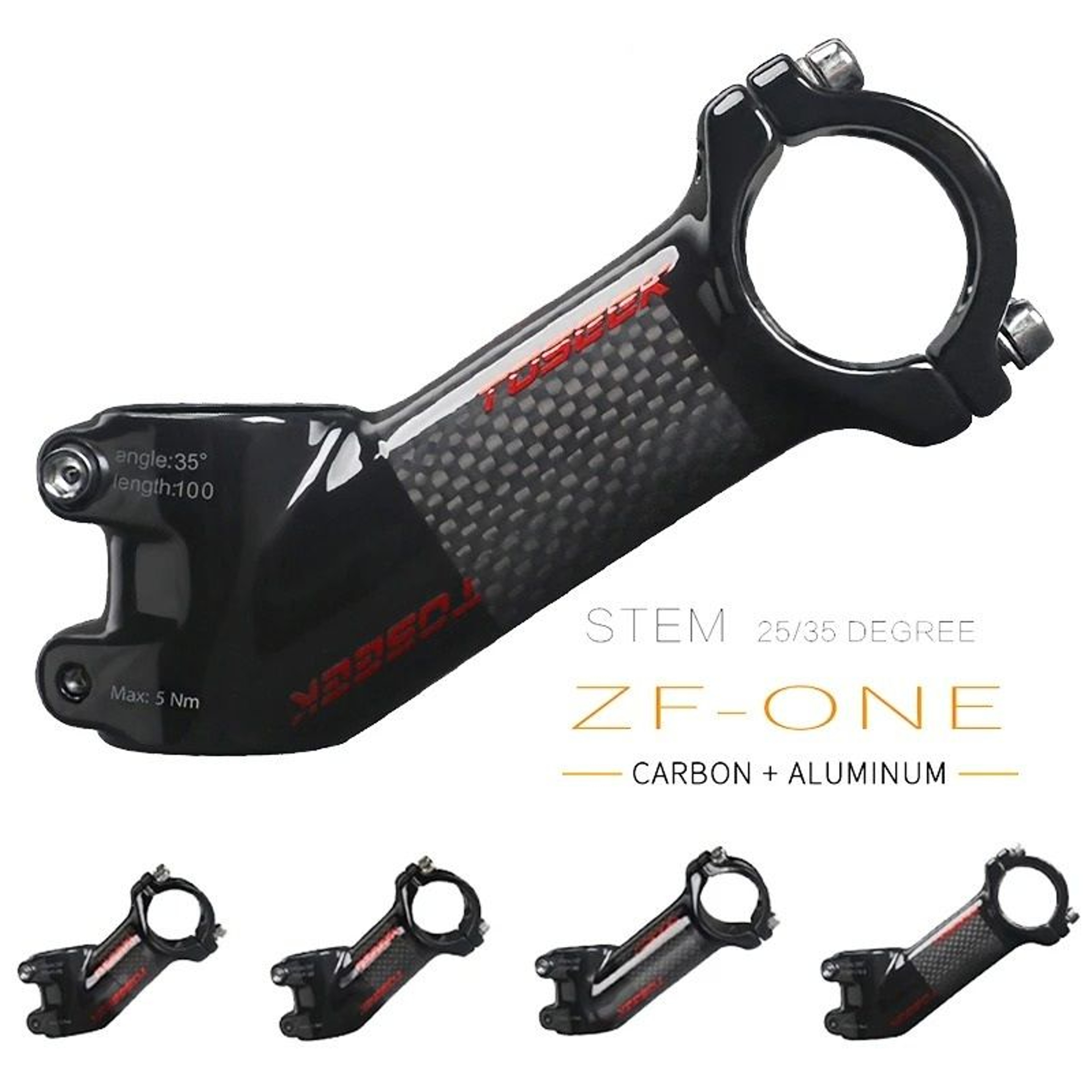 Ultralight Carbon And Aluminum MTB Handlebar Stem 318 Mm 0