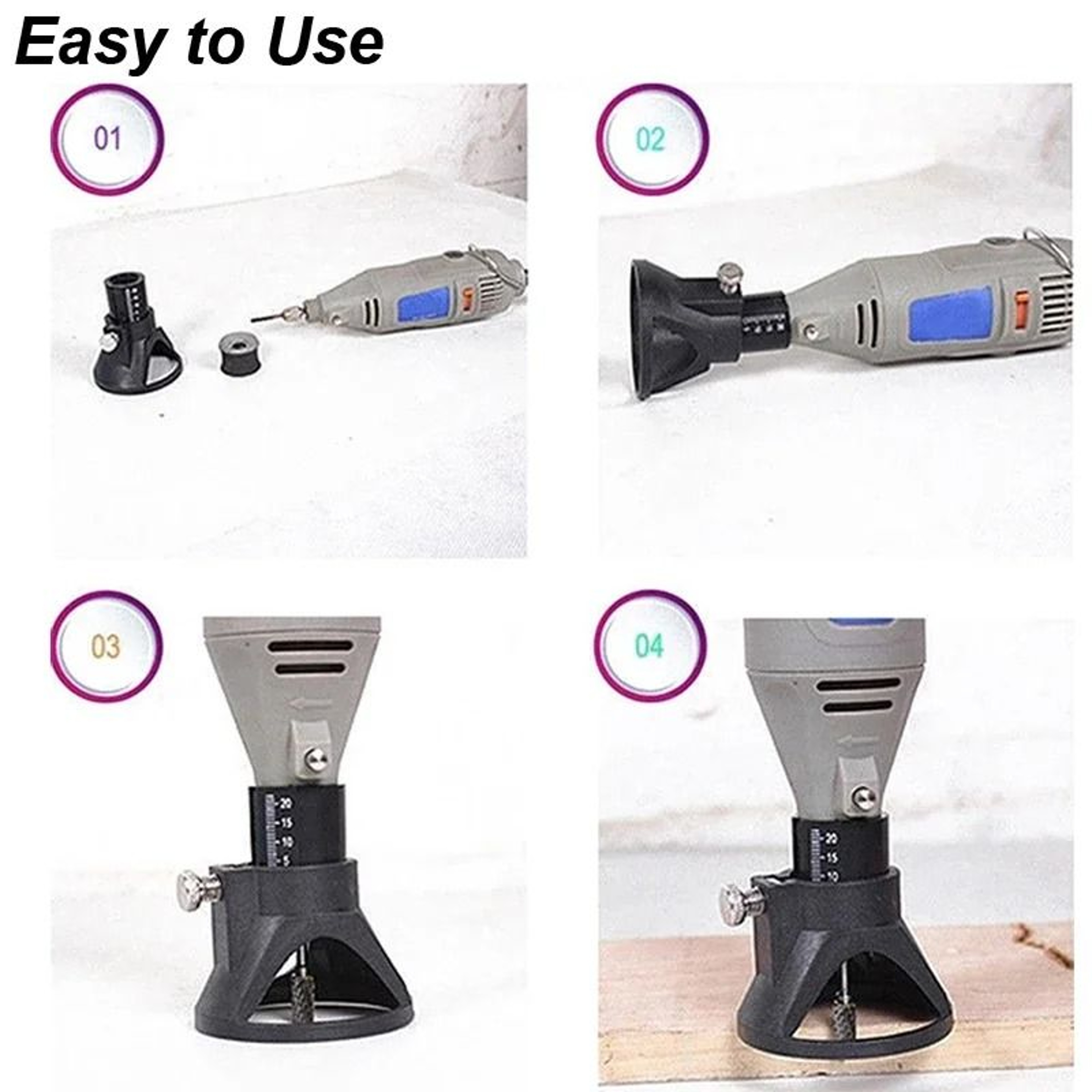 Rotary Multi Tool Cutting Guide Attachment With Router Bits Set 3