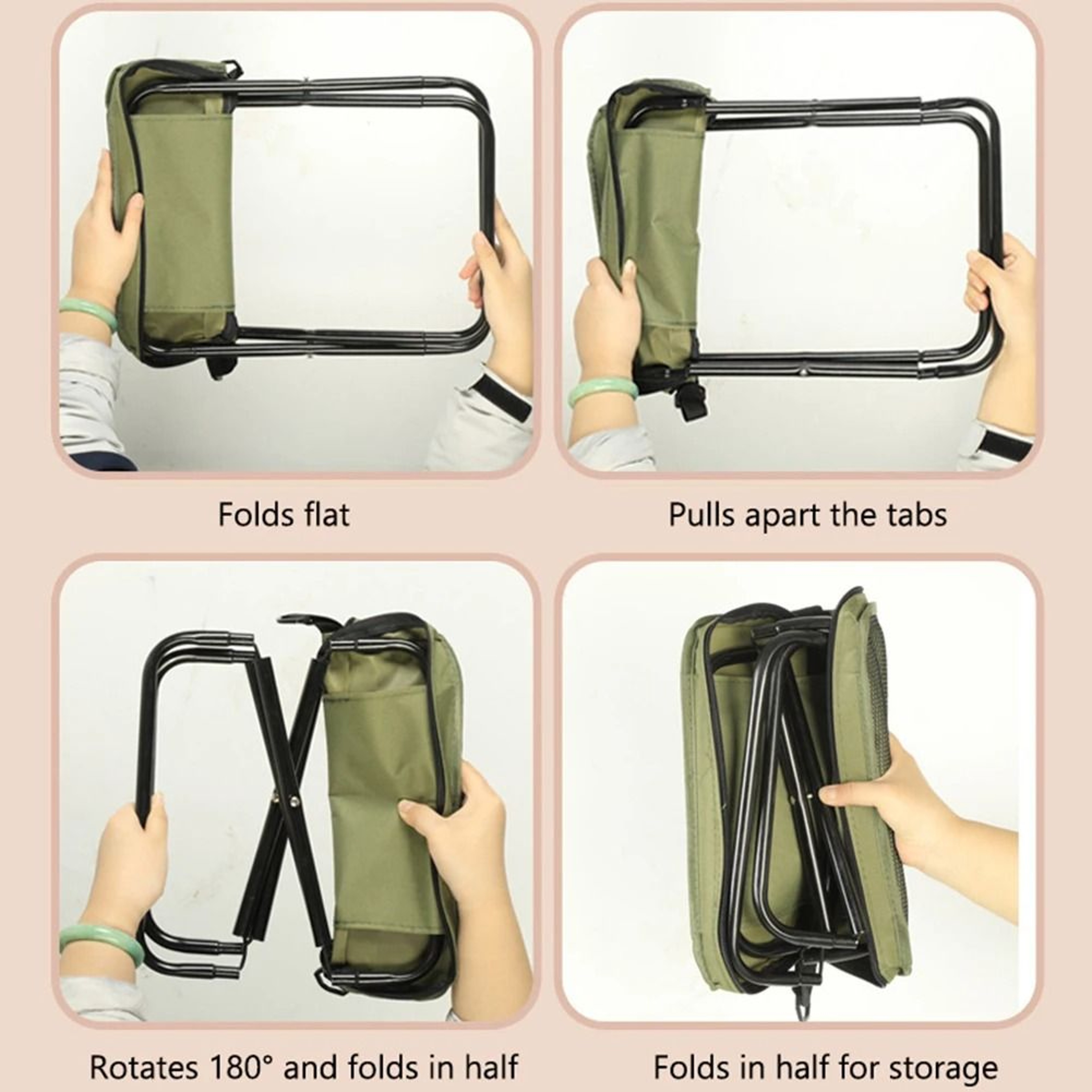 Portable Foldable Backpack Stool Outdoor Camping Seat 4