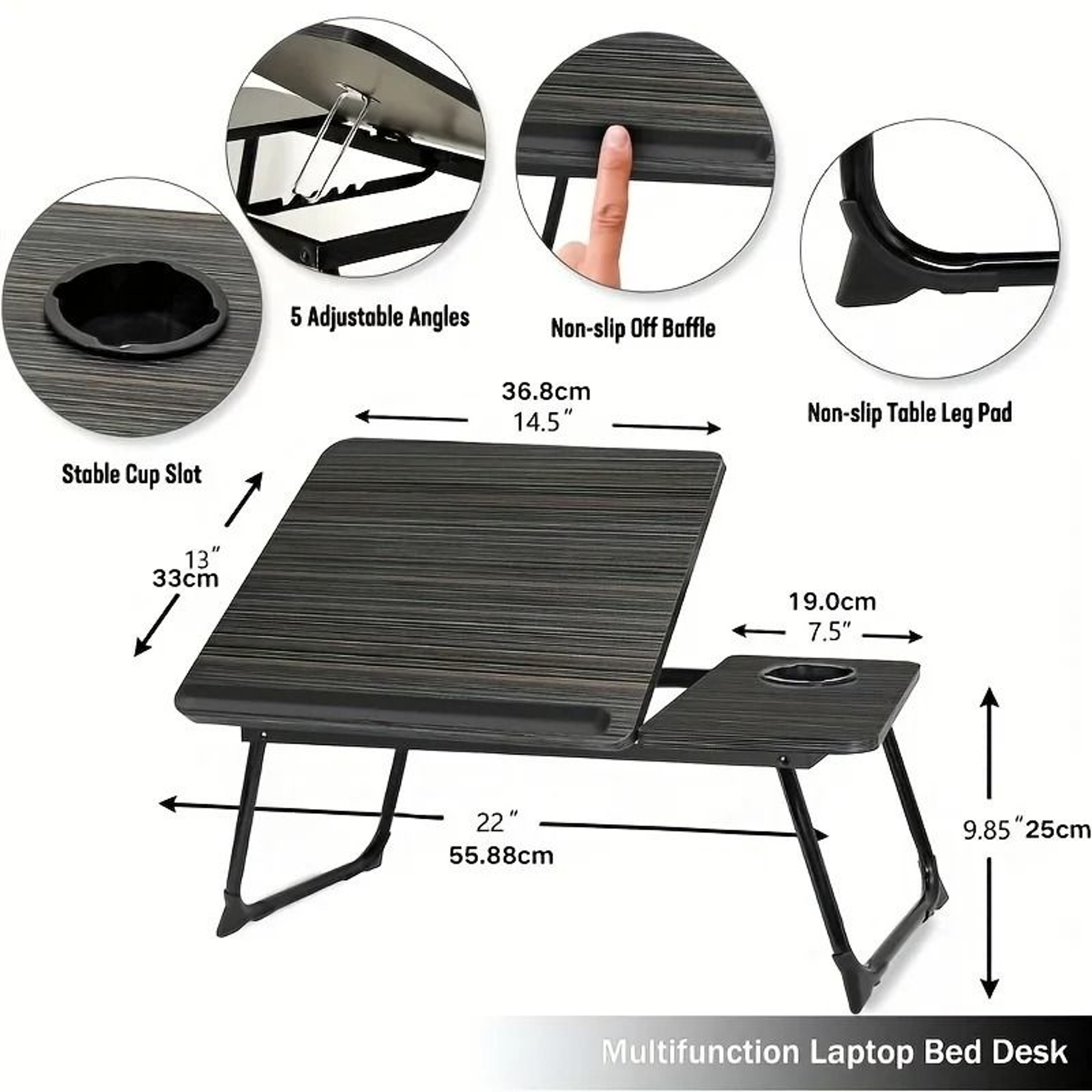 Foldable Laptop Bed Desk With Cup Holder 7