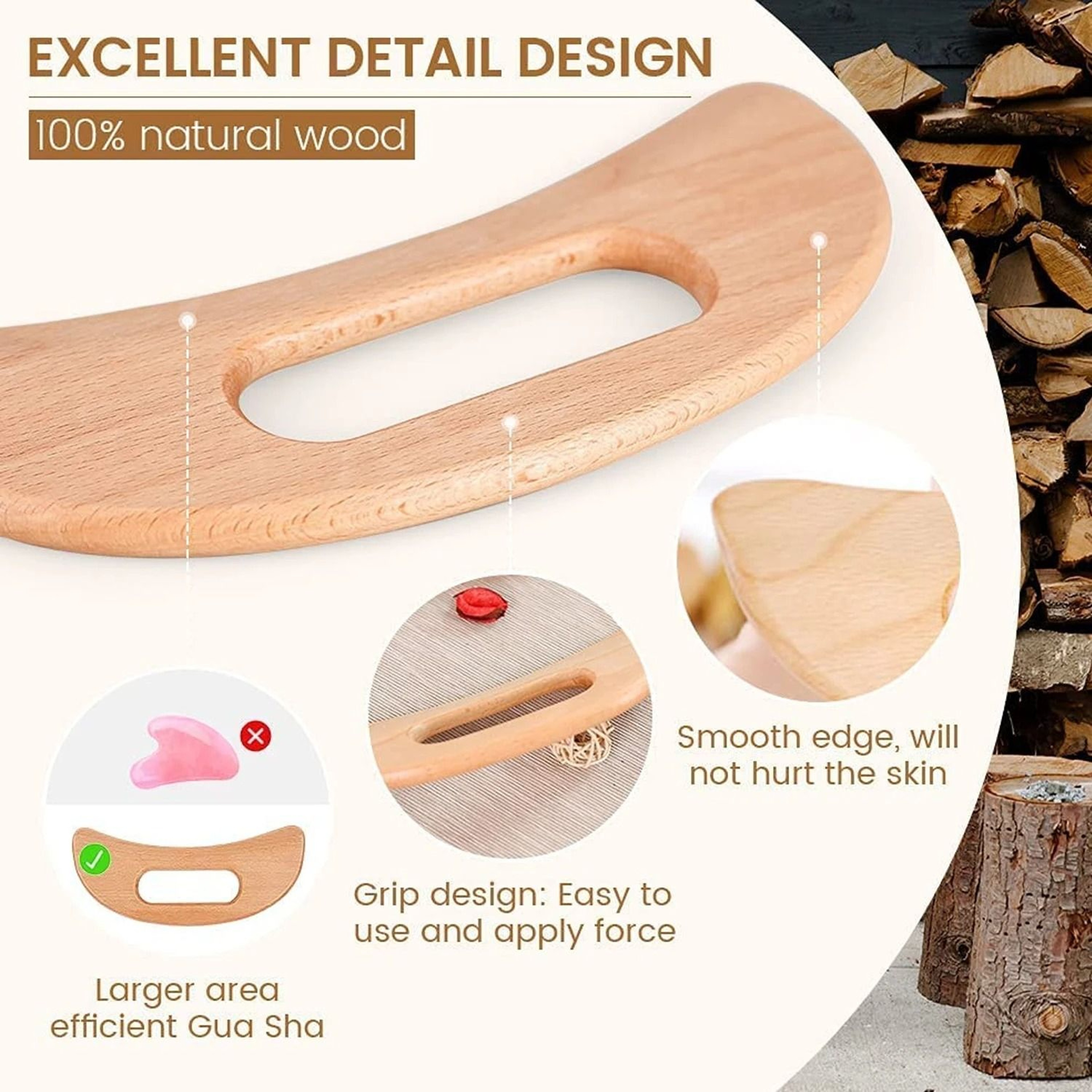 Wooden Body Gua Sha Massage Paddle 5