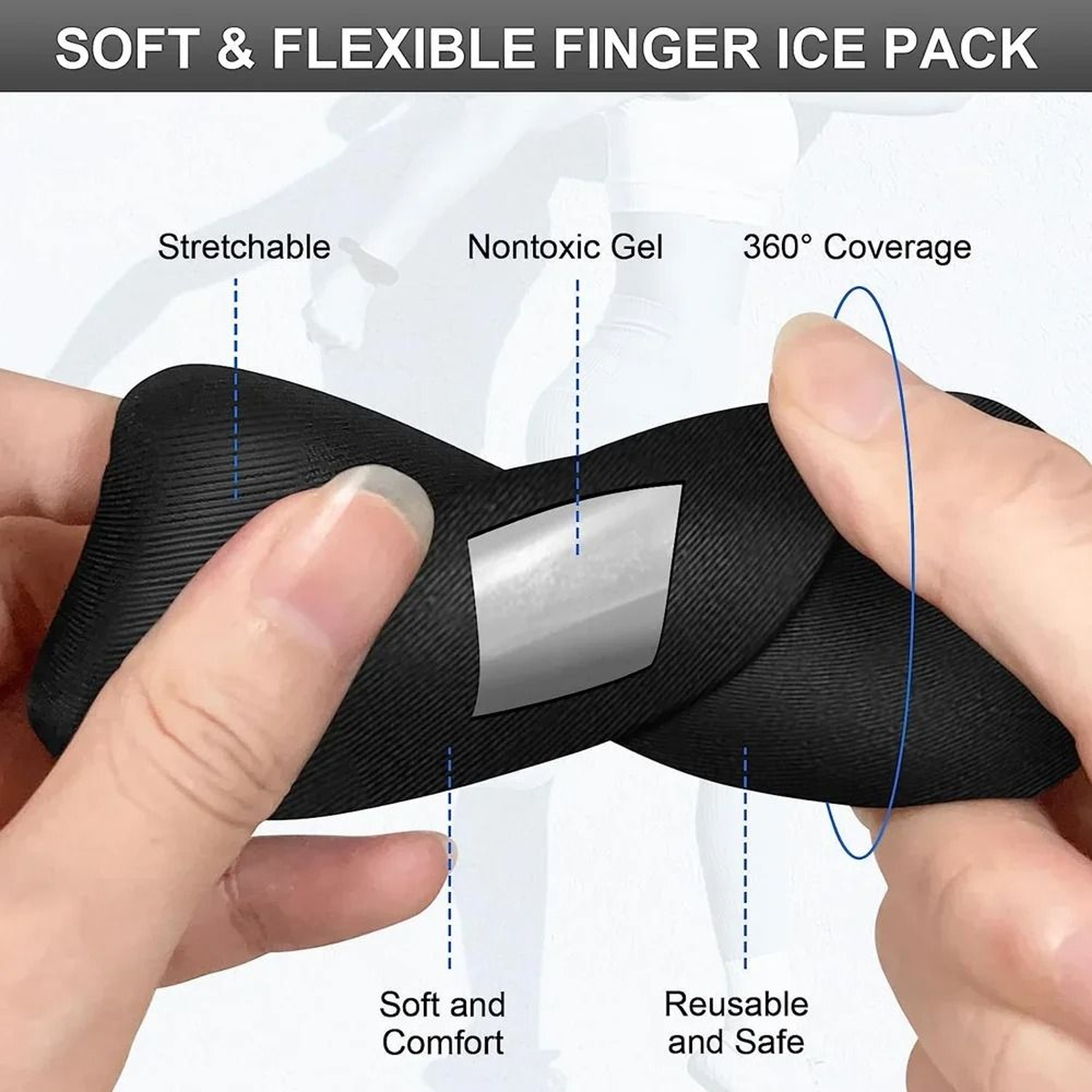 Reusable Hot Cold Finger Ice Compression Sleeves Set Of 4 1