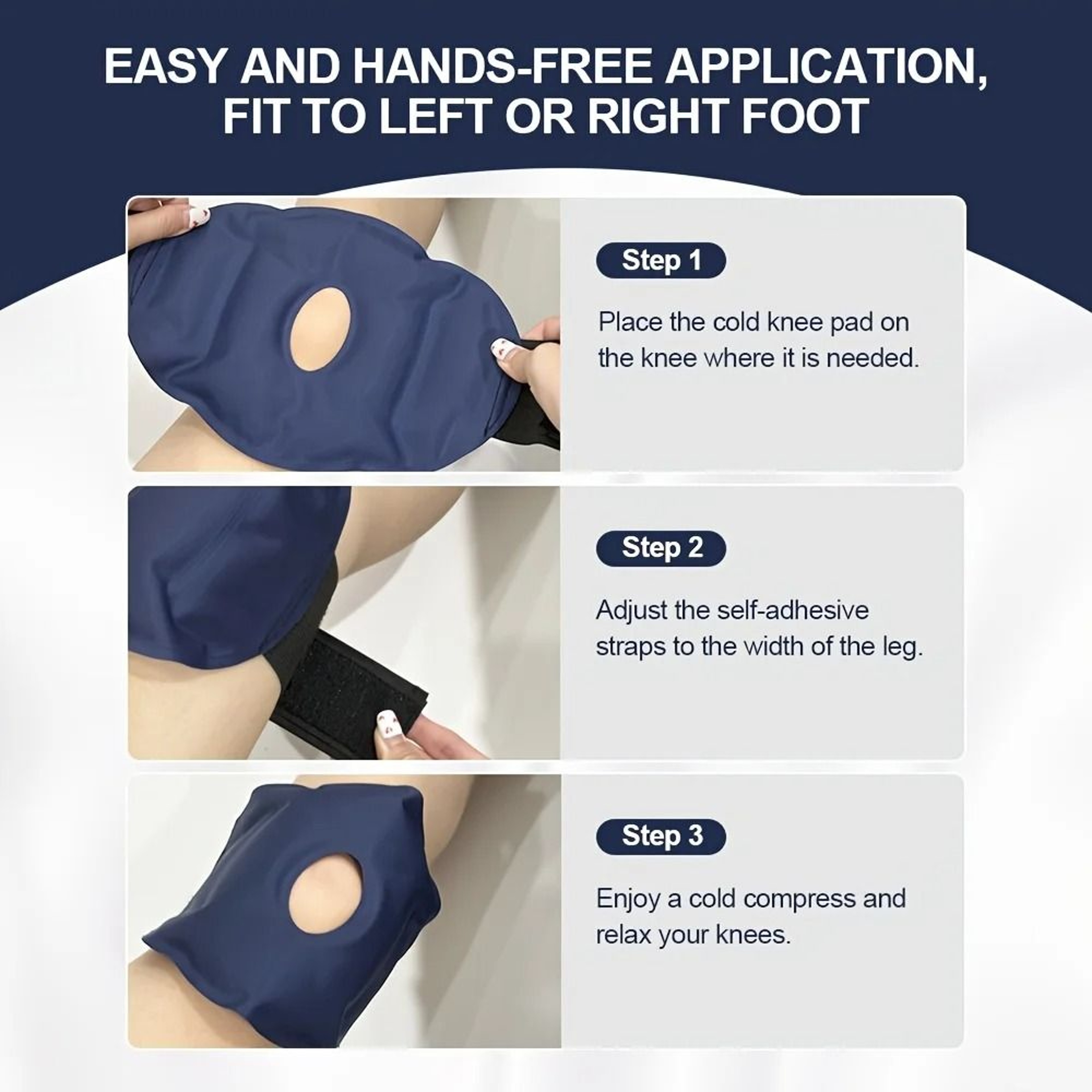 Reusable Knee Ice Pack Wrap Adjustable Cold Therapy Gel Pad 1