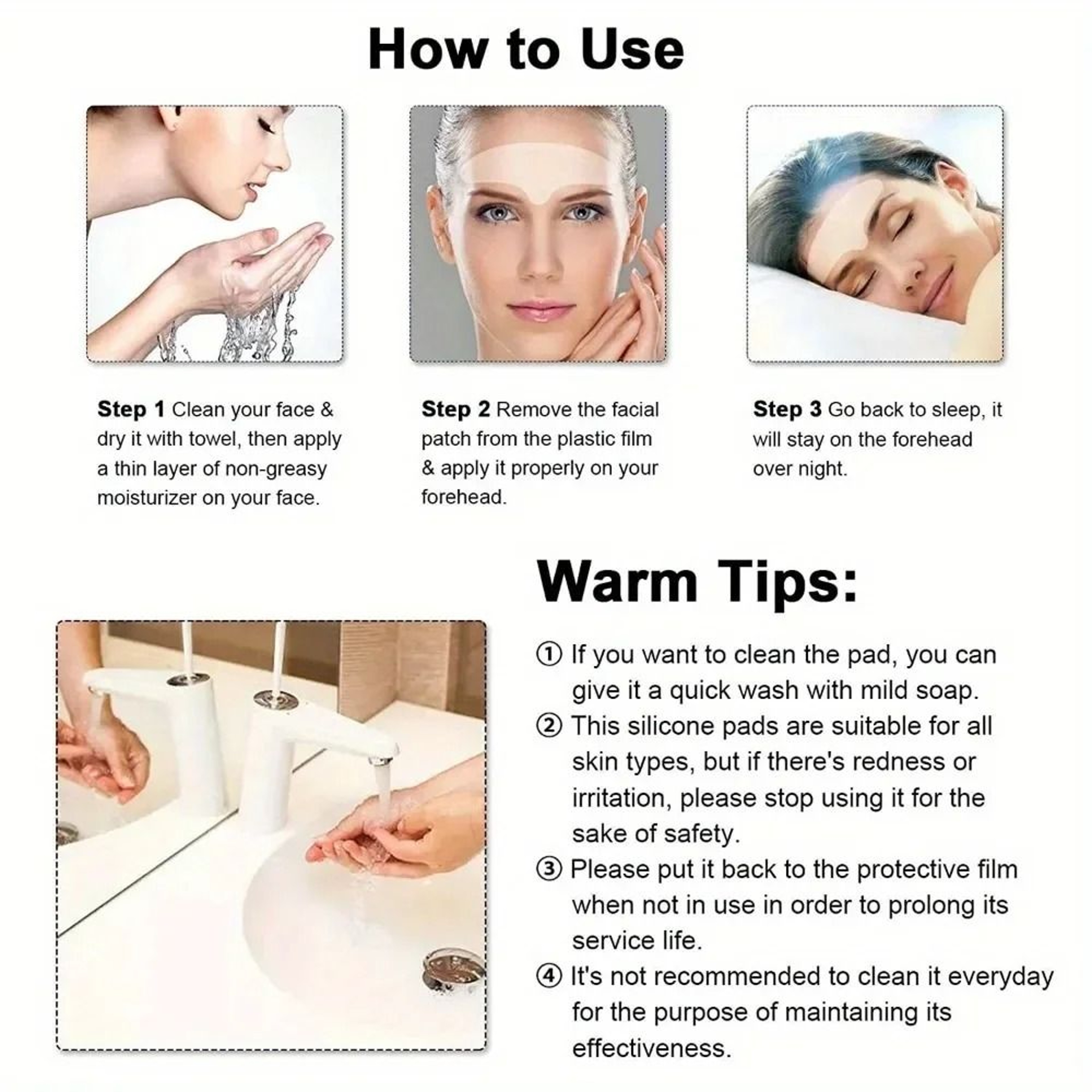 Reusable Silicone Face Patches For Wrinkle Prevention And Skin Smoothing 5