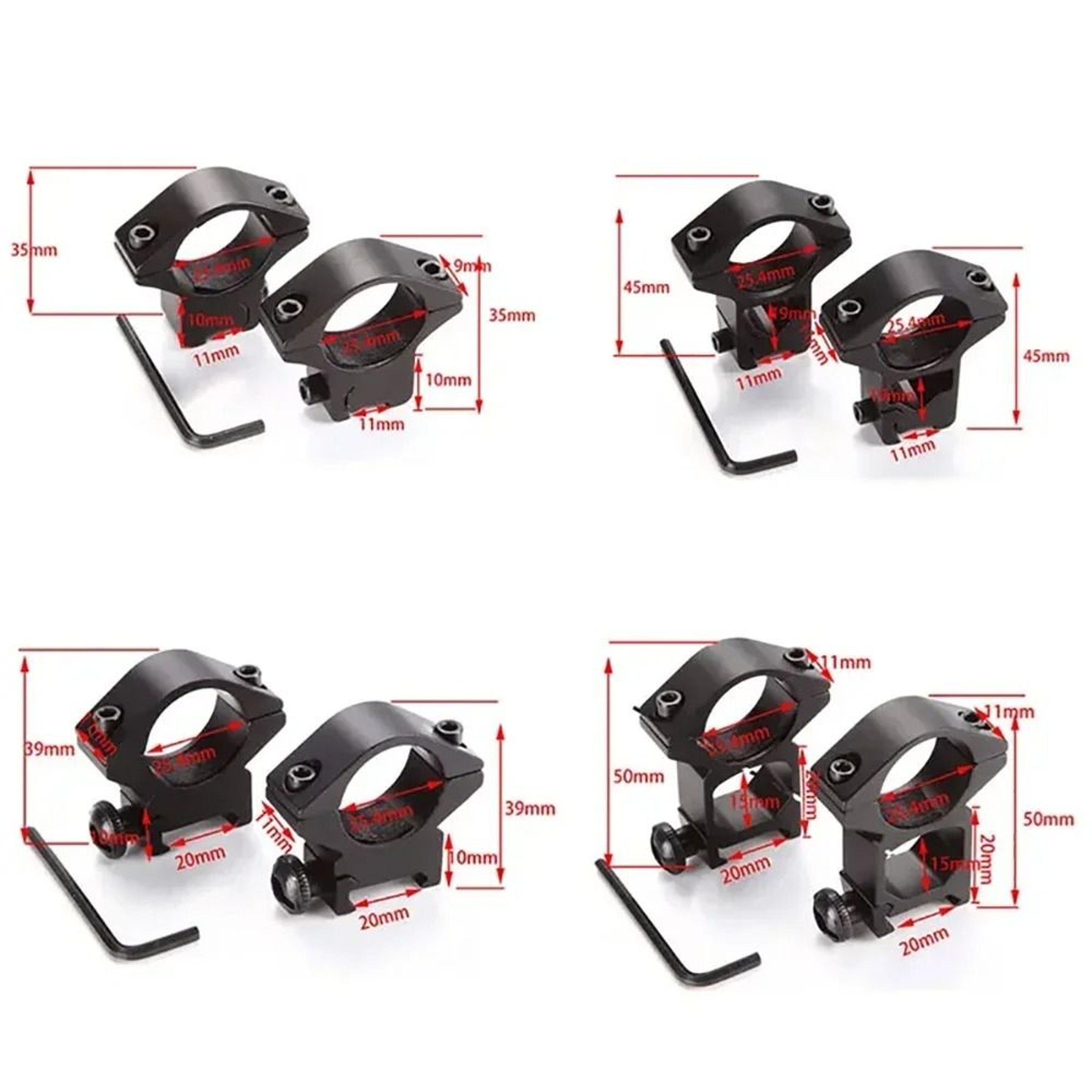 Aluminum Rifle Scope Mount Rings For 254mm And 30mm Tubes 2