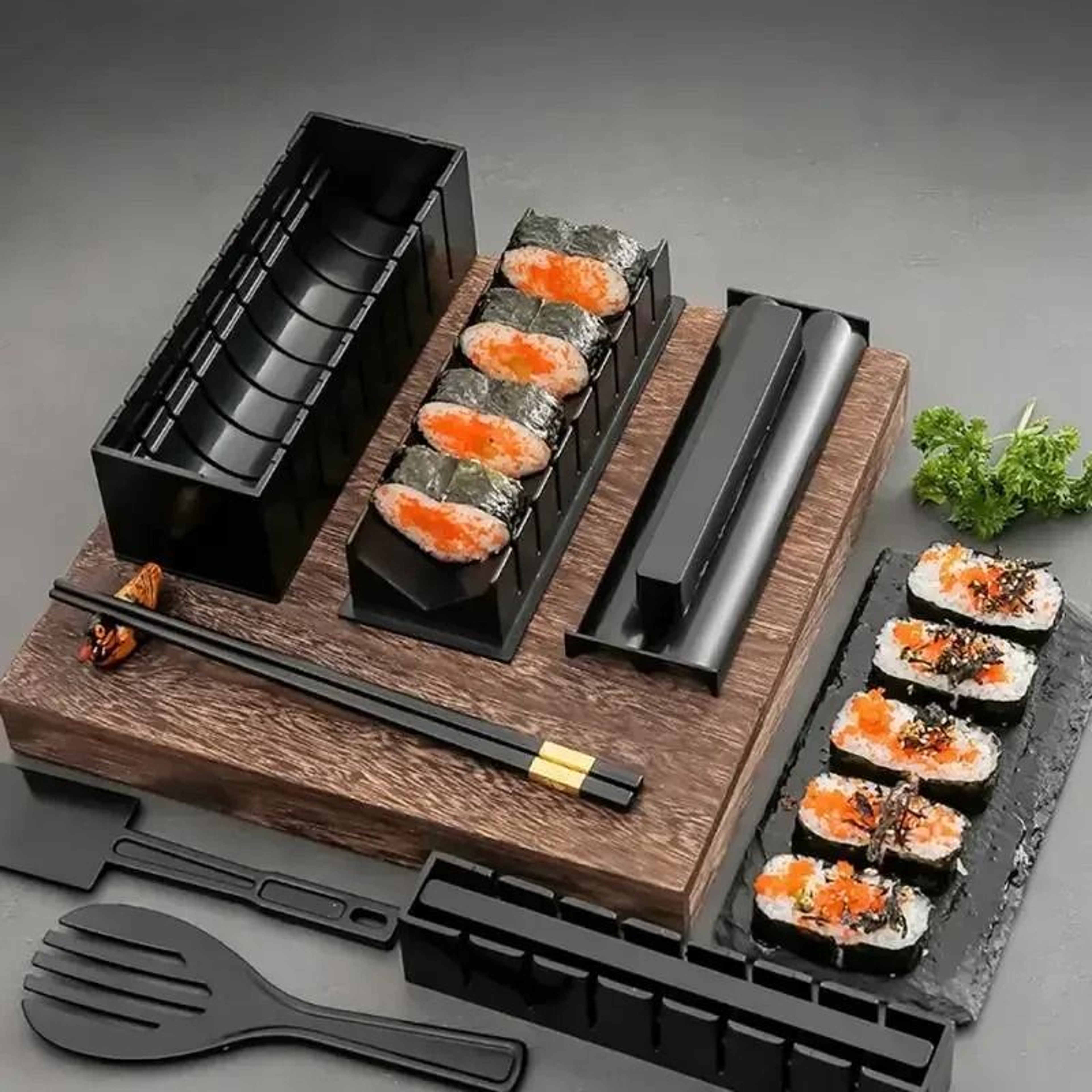 DIY Sushi Making Kit With Rice Ball And Roll Molds 0