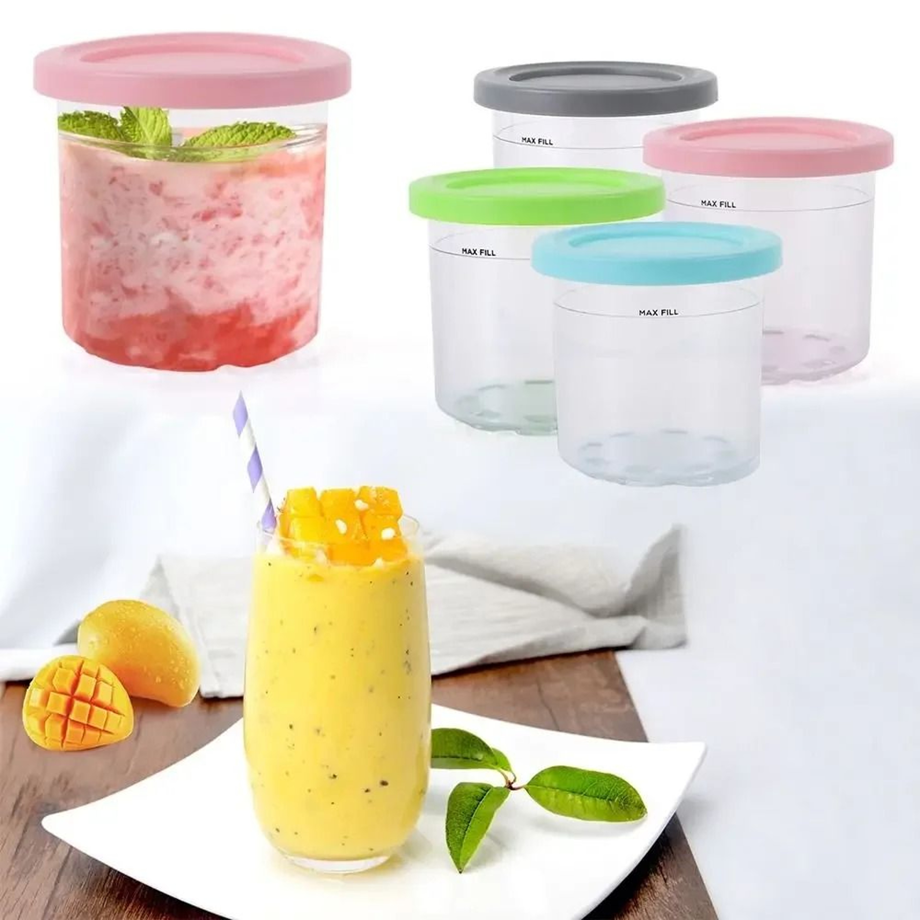 Reusable Ice Cream Pint Container With Sealing Lid 2