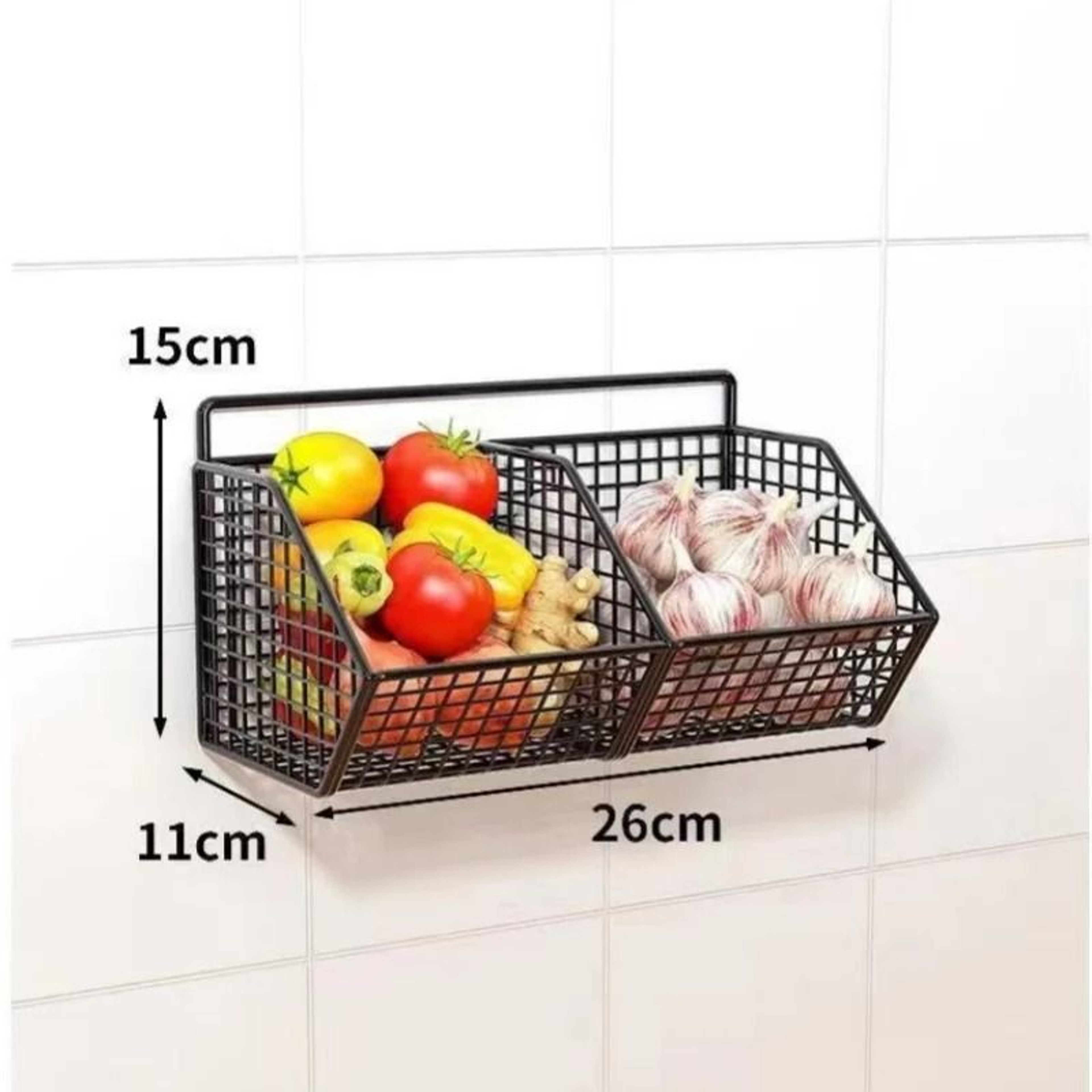 Wall Mounted Wire Kitchen Storage Basket For Vegetables 6