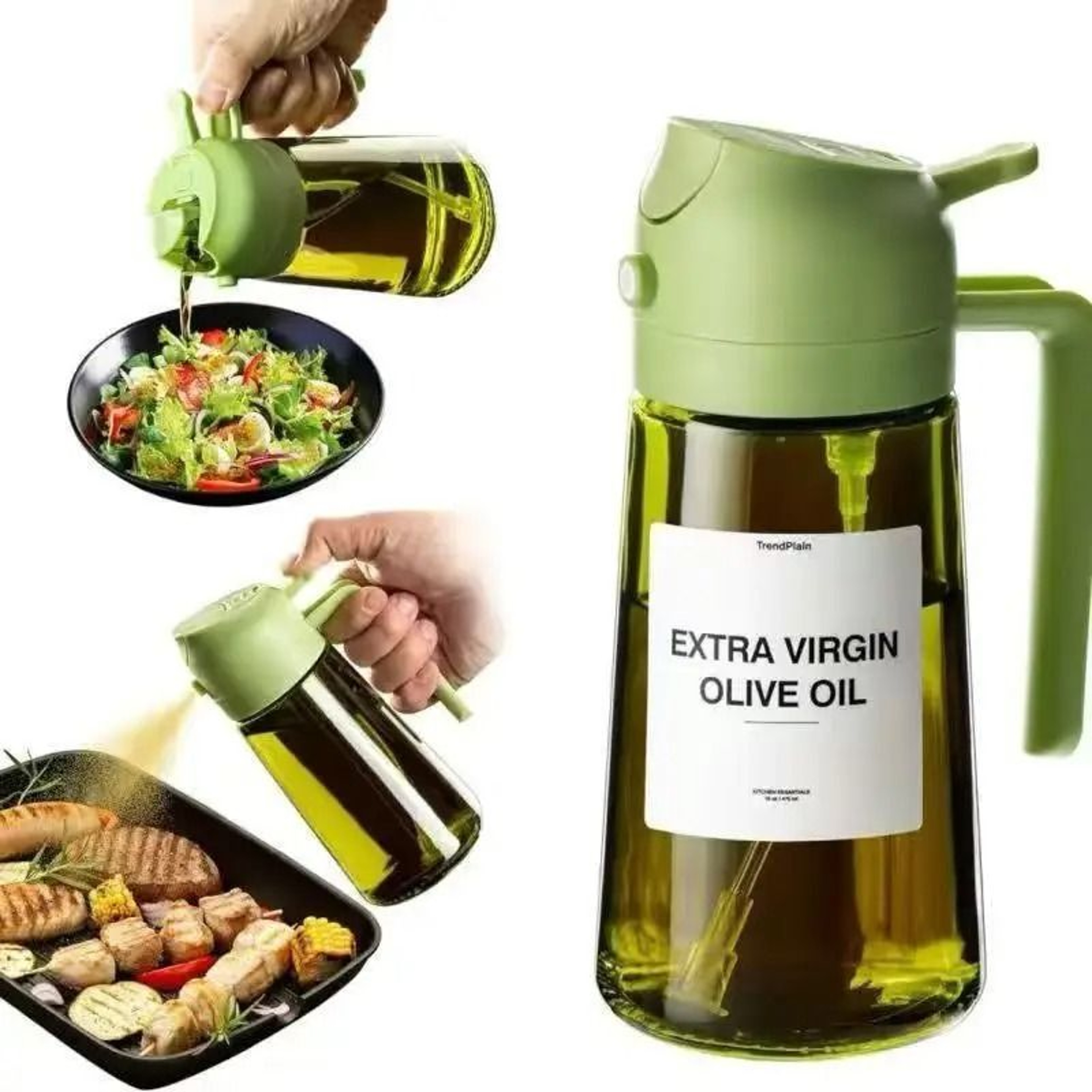 Dark Glass Olive Oil Sprayer And Dispenser Bottle 0