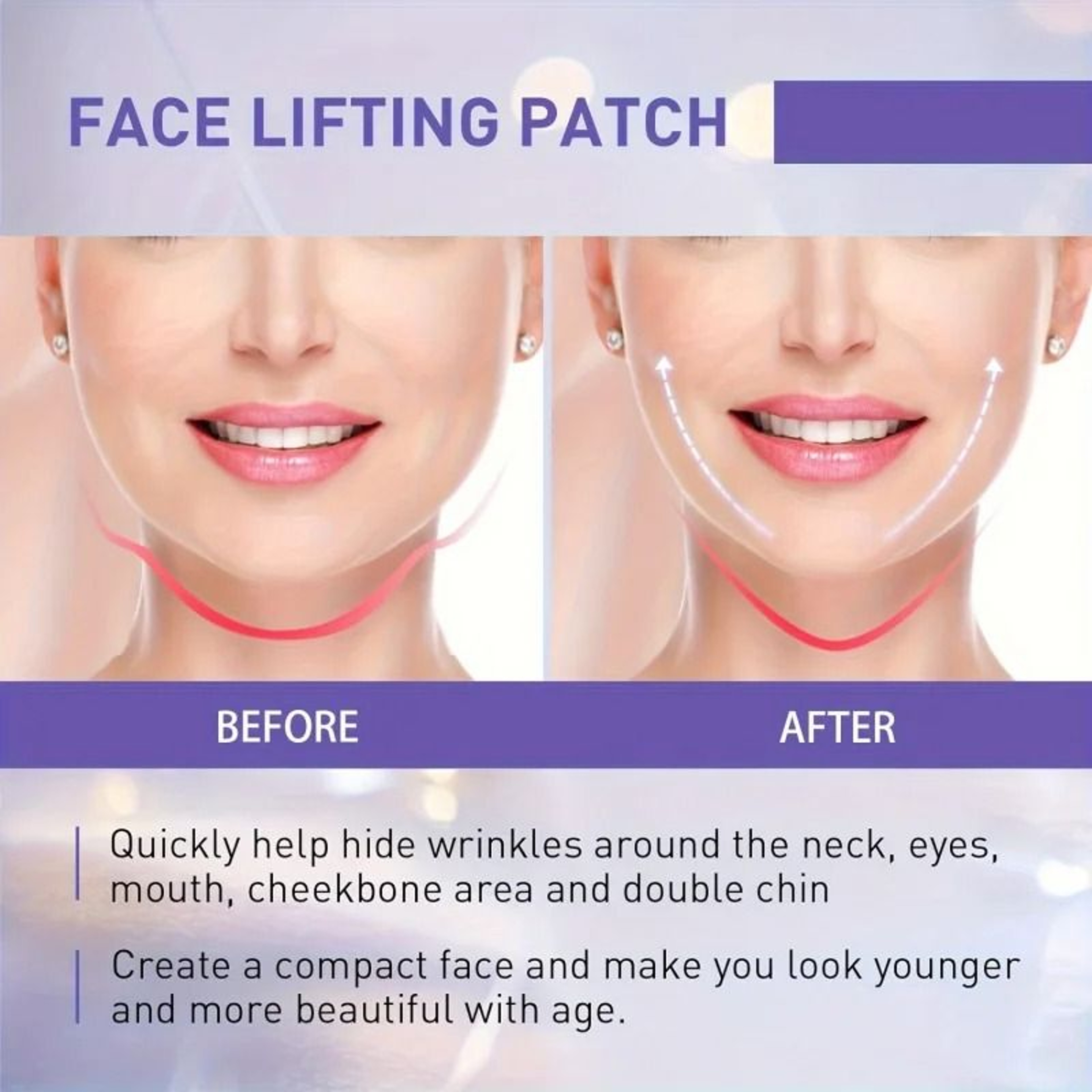 Invisible V Shape Face Lifting Tape With Elastic String 3