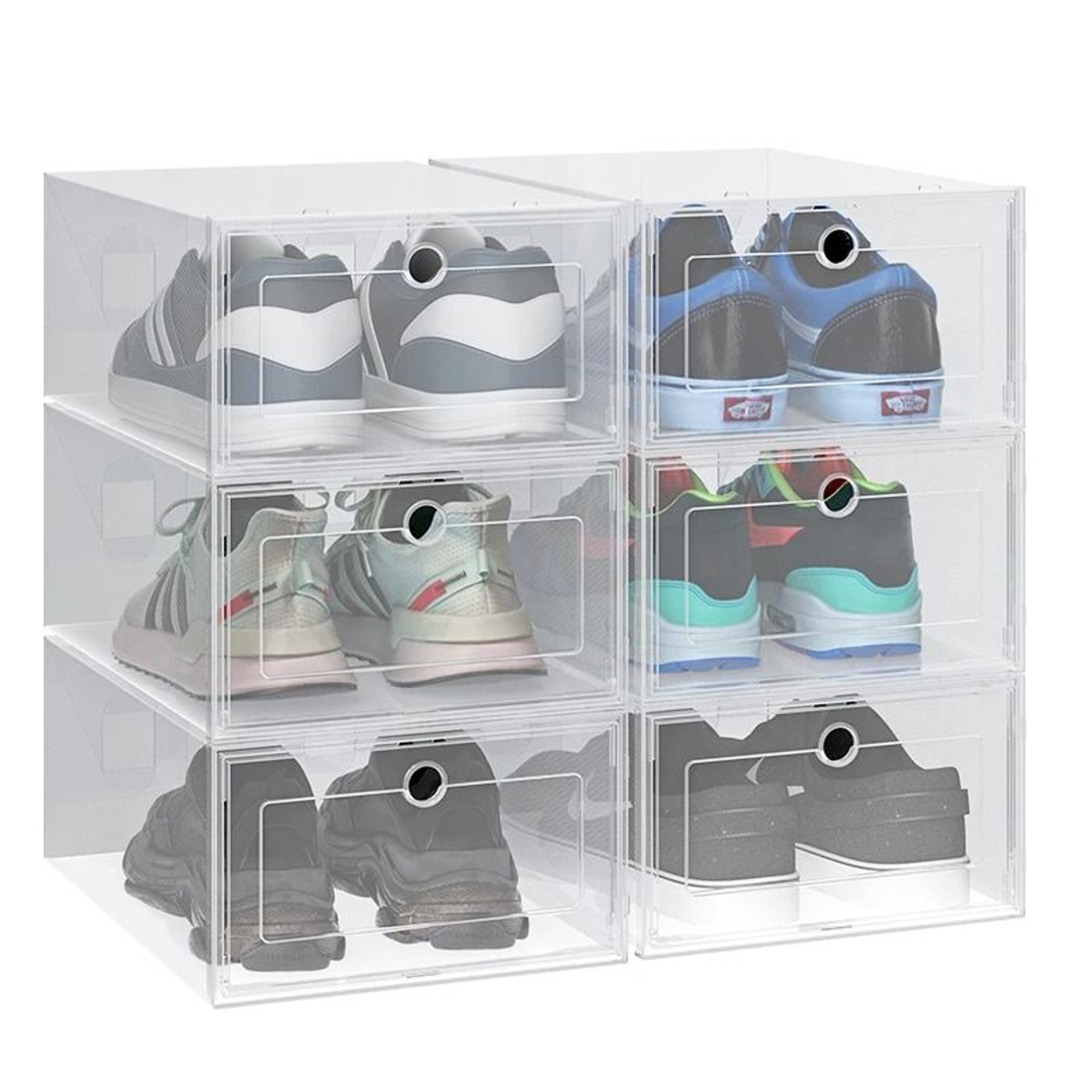 Transparent Shoe Storage Boxes Set Dustproof Organizer 6