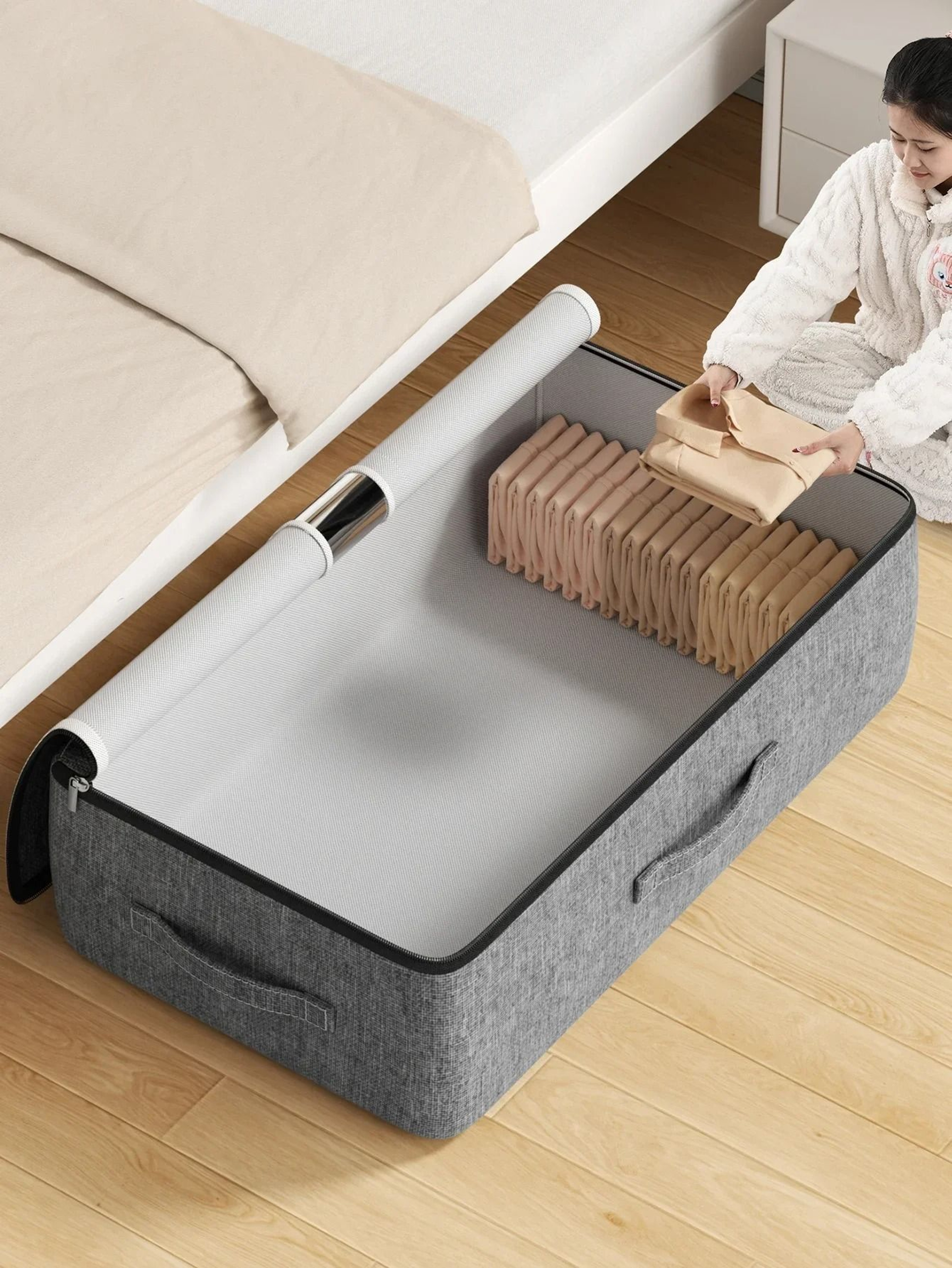 Extra Large Underbed Clothing Storage Bag With Lid 0