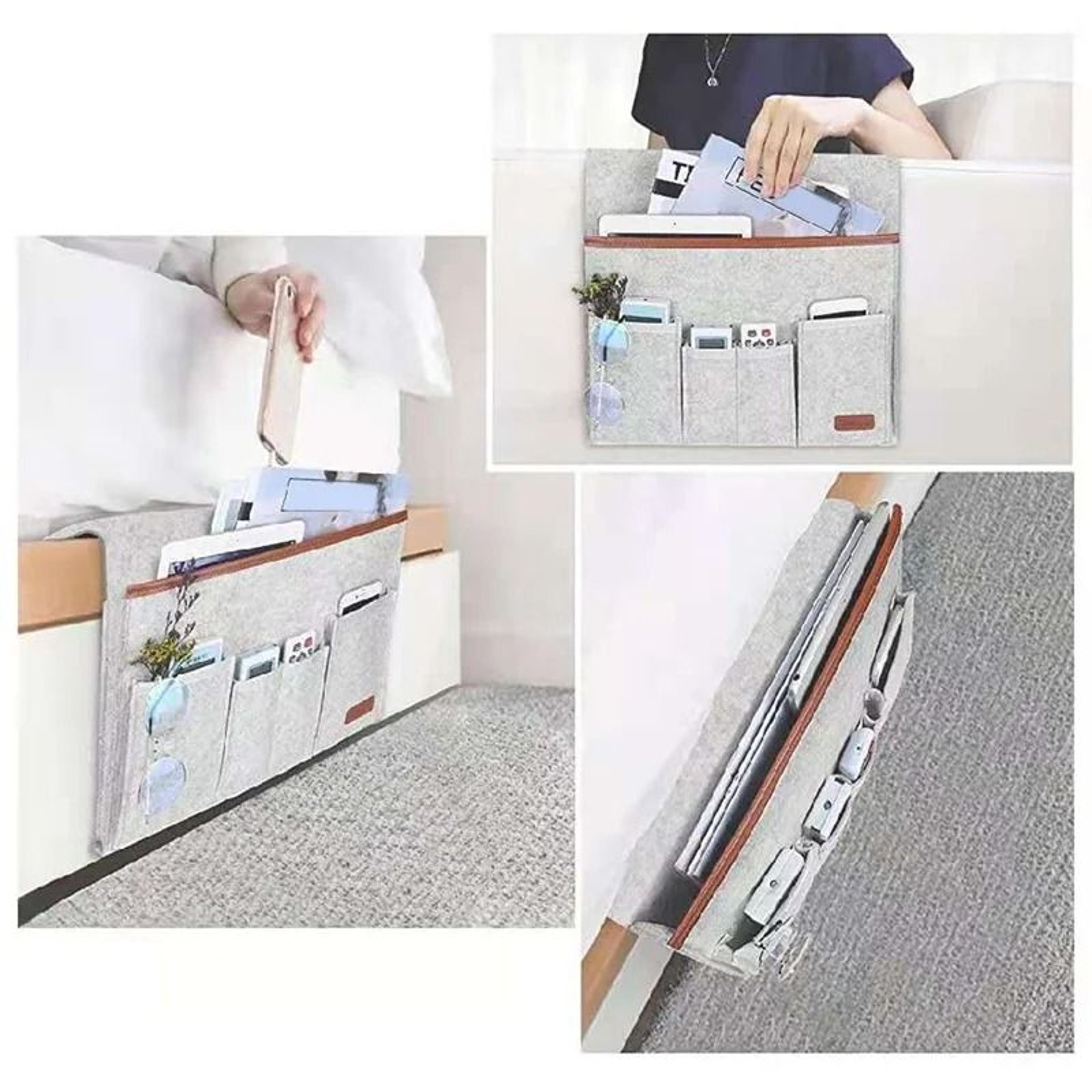 Felt Bedside Hanging Storage Organizer With Pockets 2
