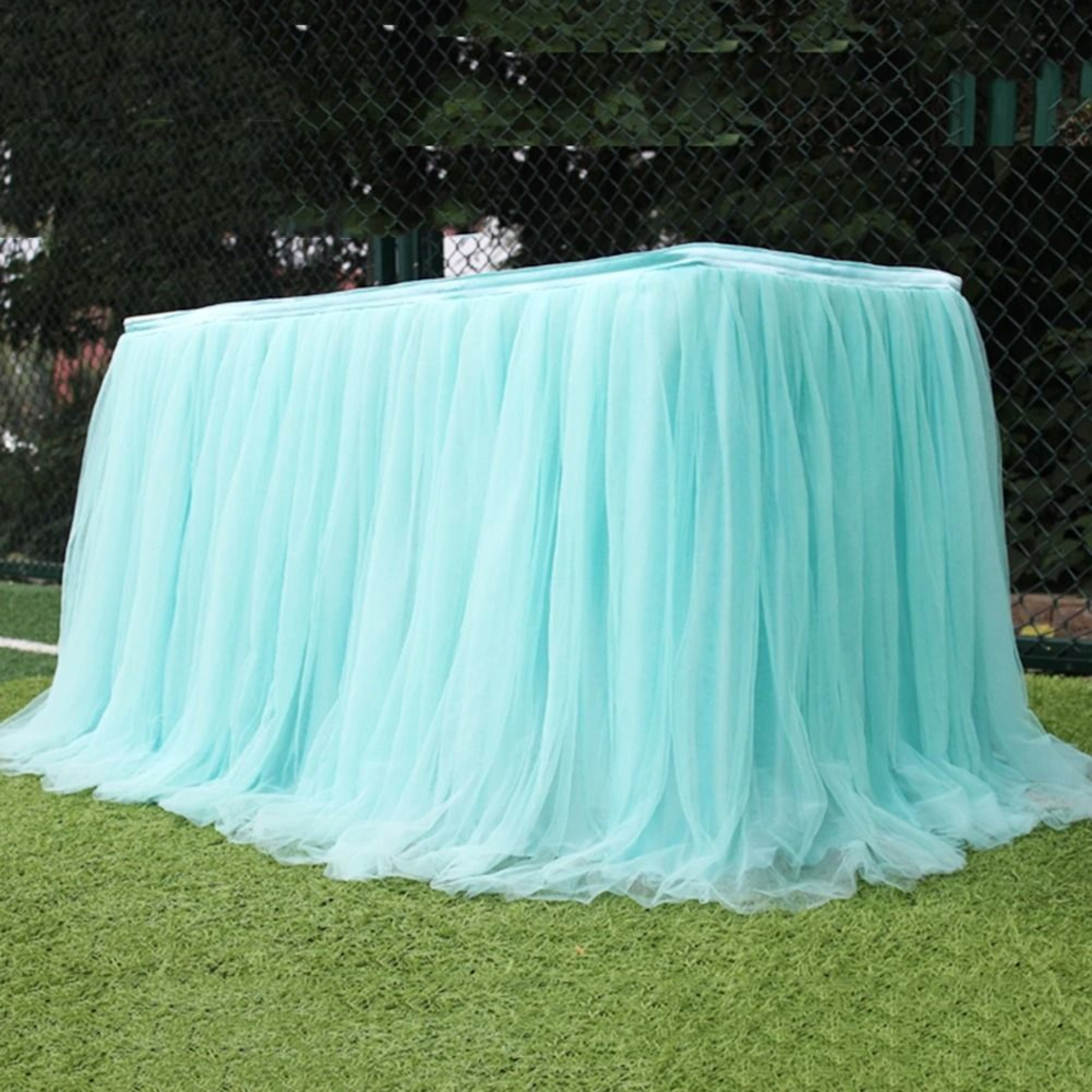 Elastic Tulle Table Skirt For Wedding And Party Decor 2