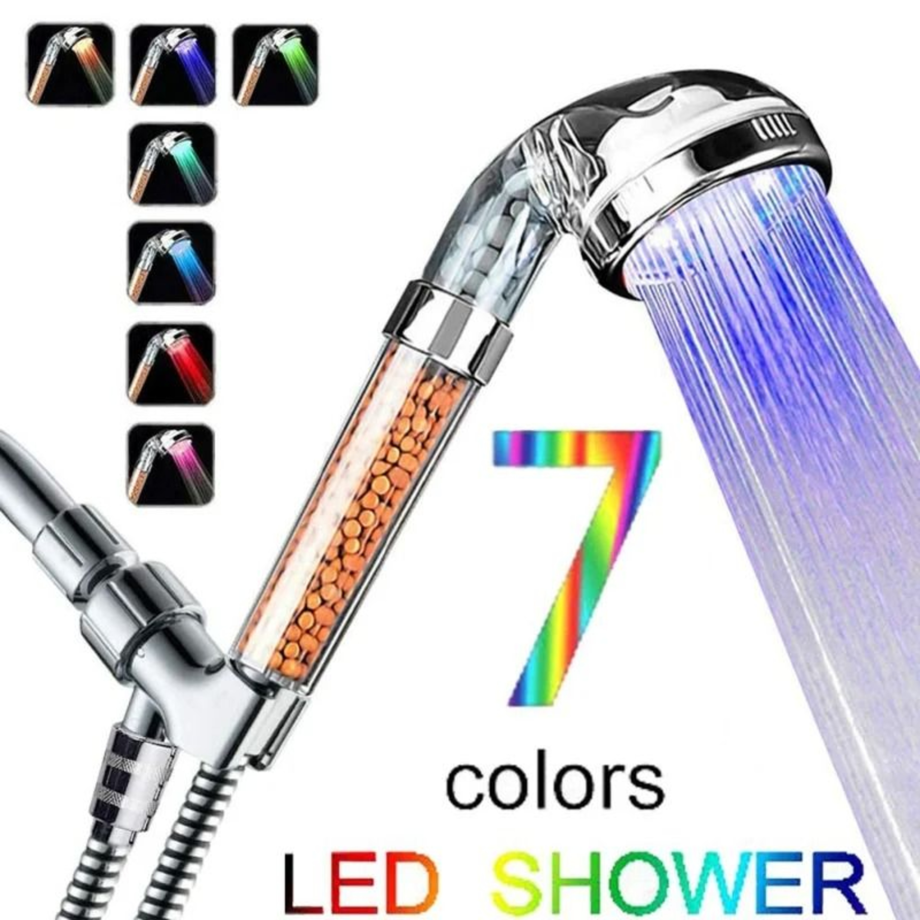 LED Color Changing Shower Head With Filtration And High Pressure Spray 0