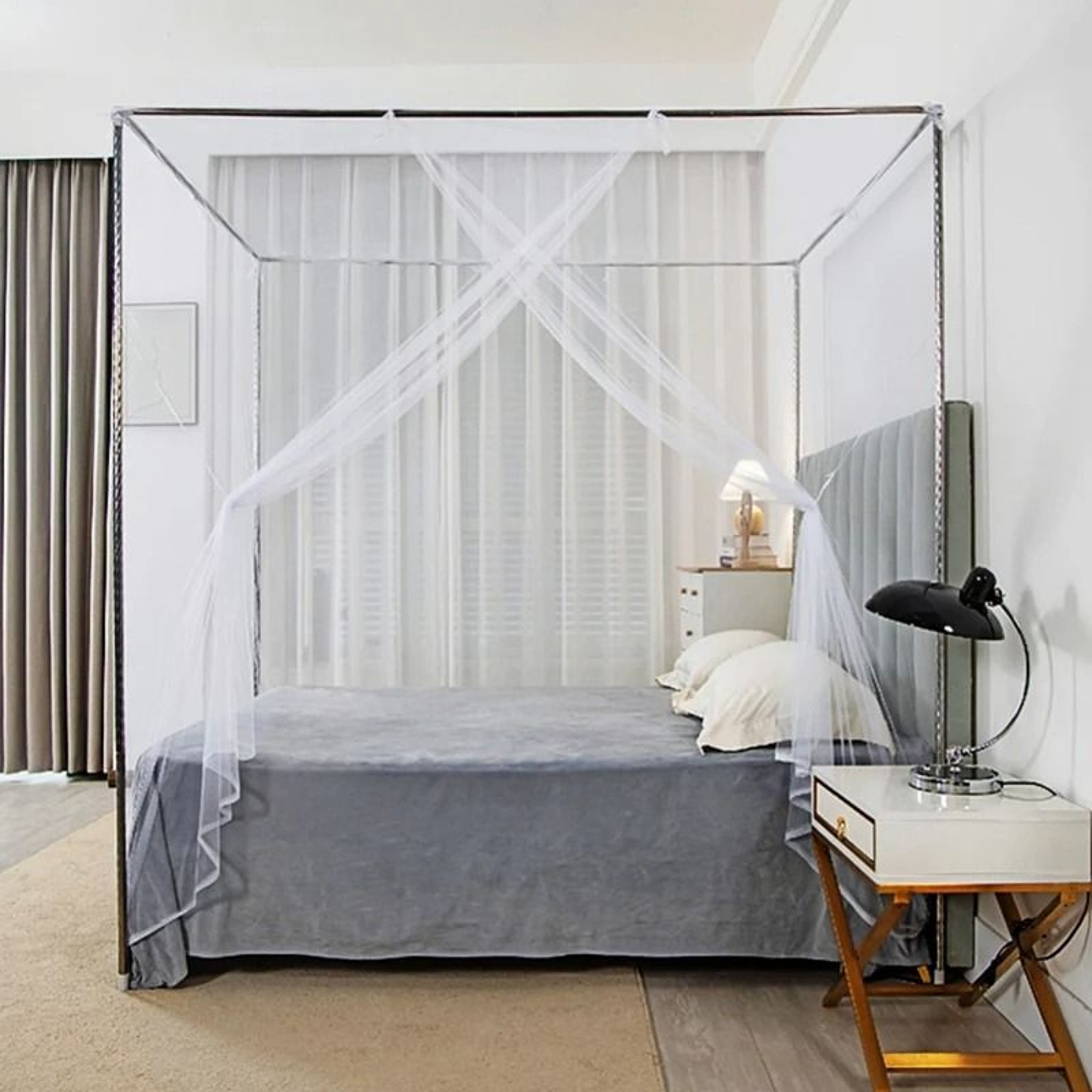 Square Mosquito Net Bed Canopy For Bedroom And Camping 6