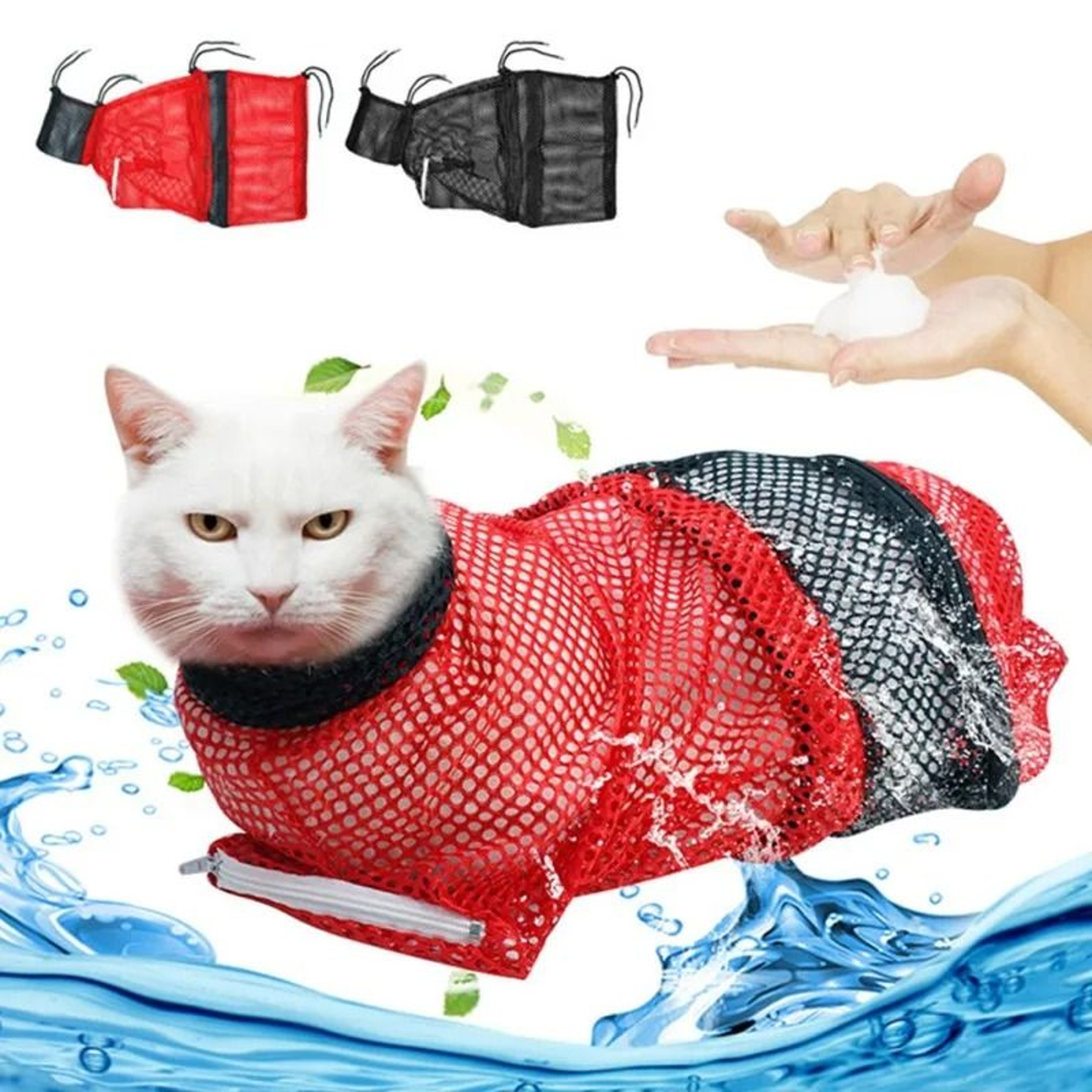 Cat Grooming Shower Bag With Adjustable Anti Scratching Design 0