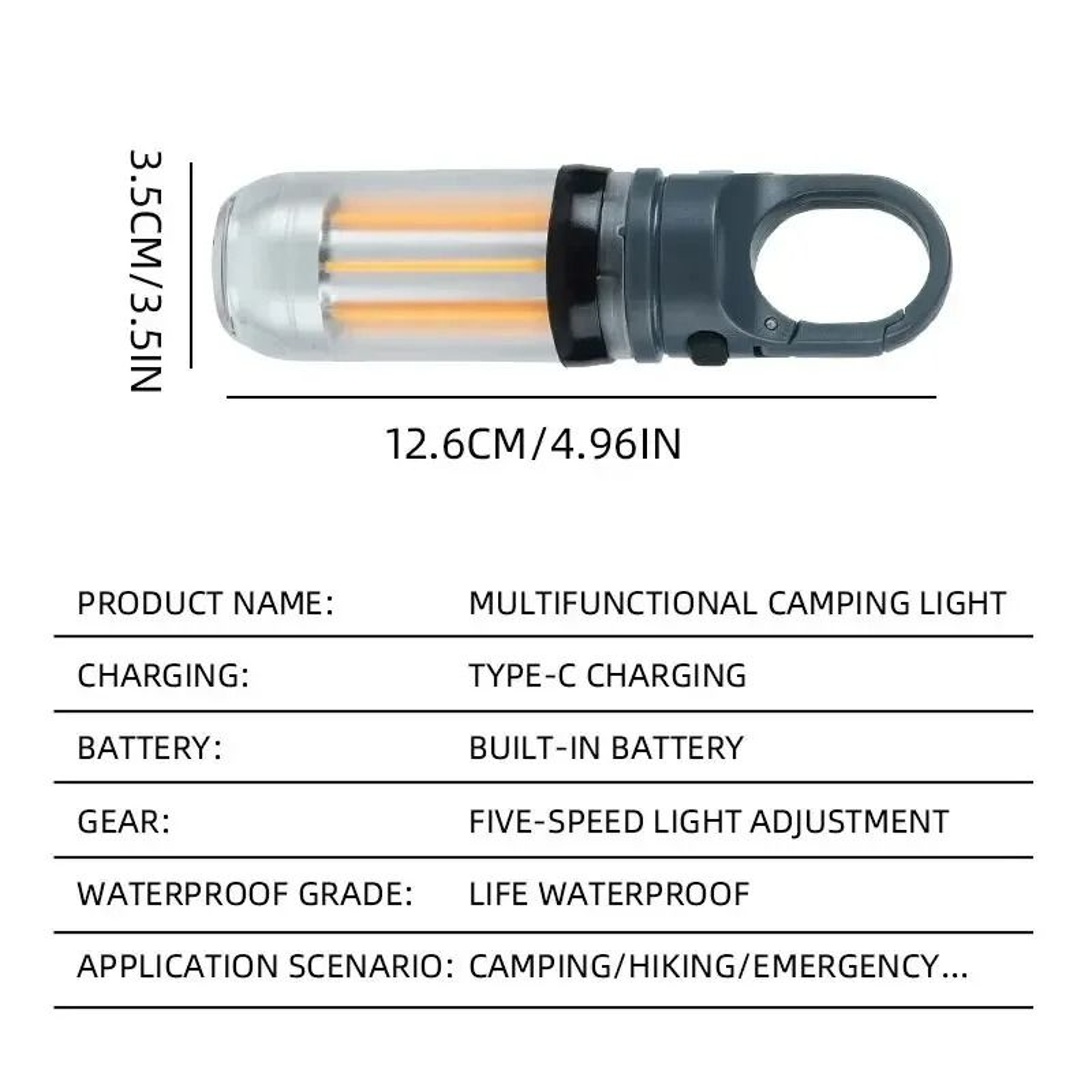 Rechargeable Portable LED Camping Light With 5 Lighting Modes 2