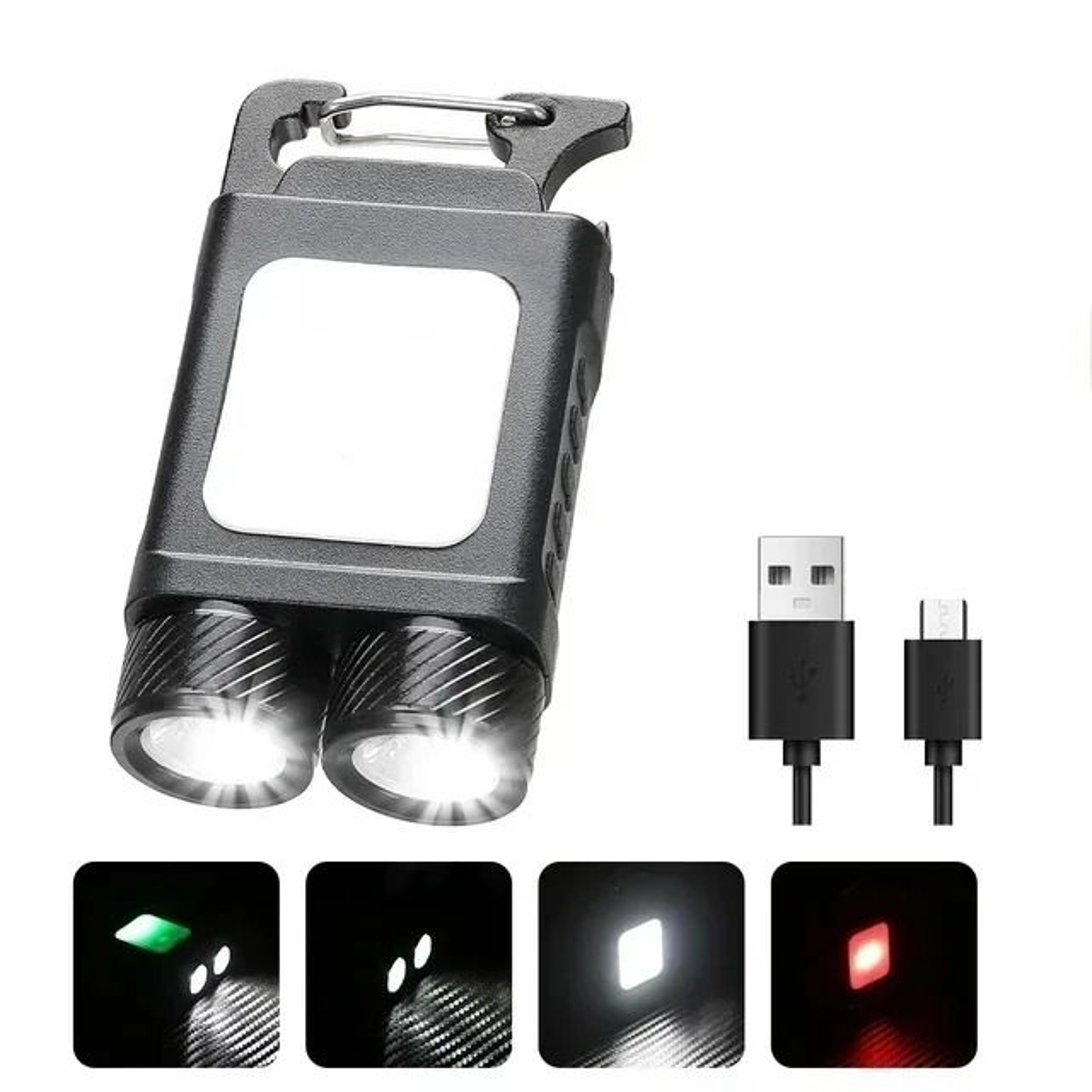 Rechargeable Mini COB LED Keychain Flashlight With Magnetic Base 6