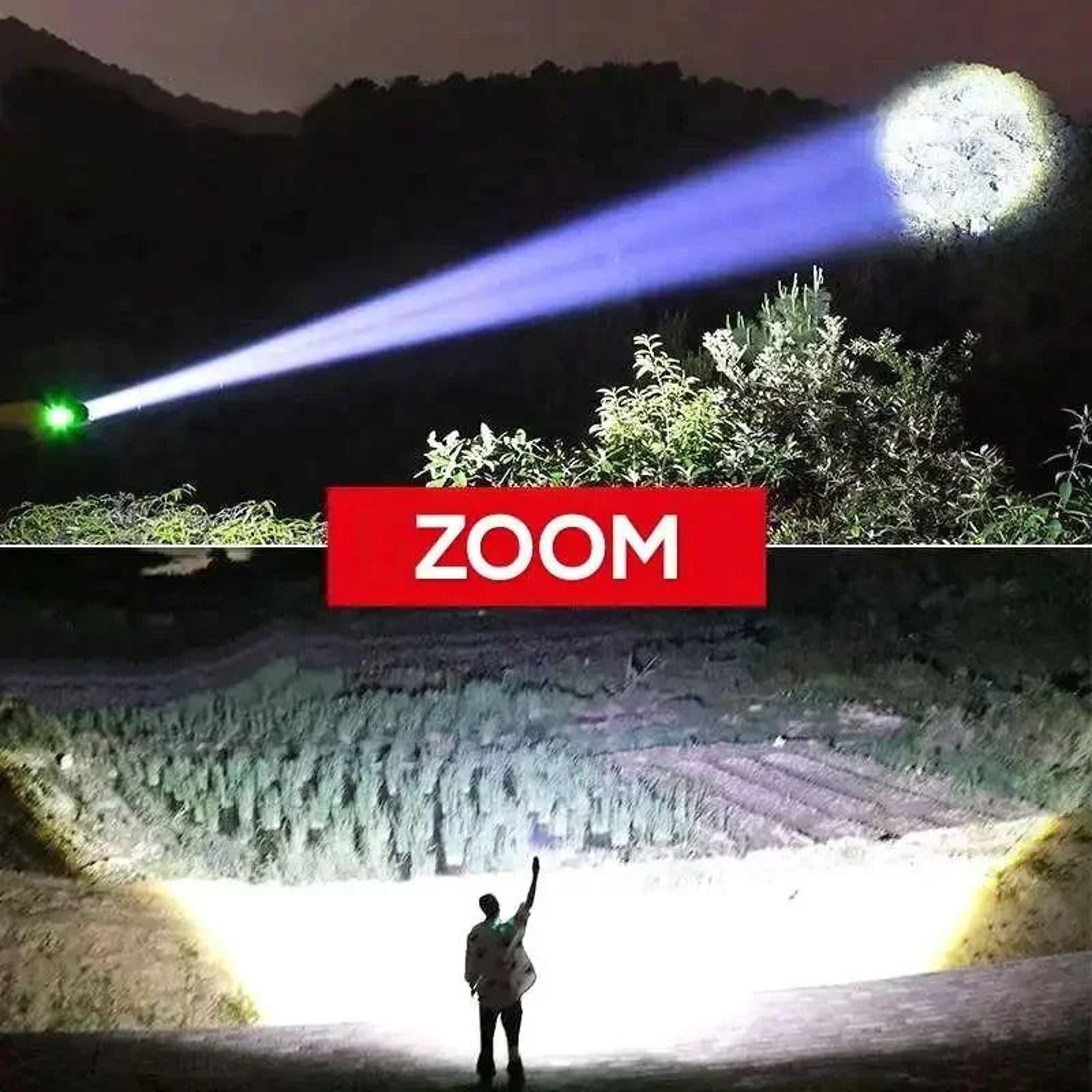 High Power USB Rechargeable LED Flashlight With Power Display 4
