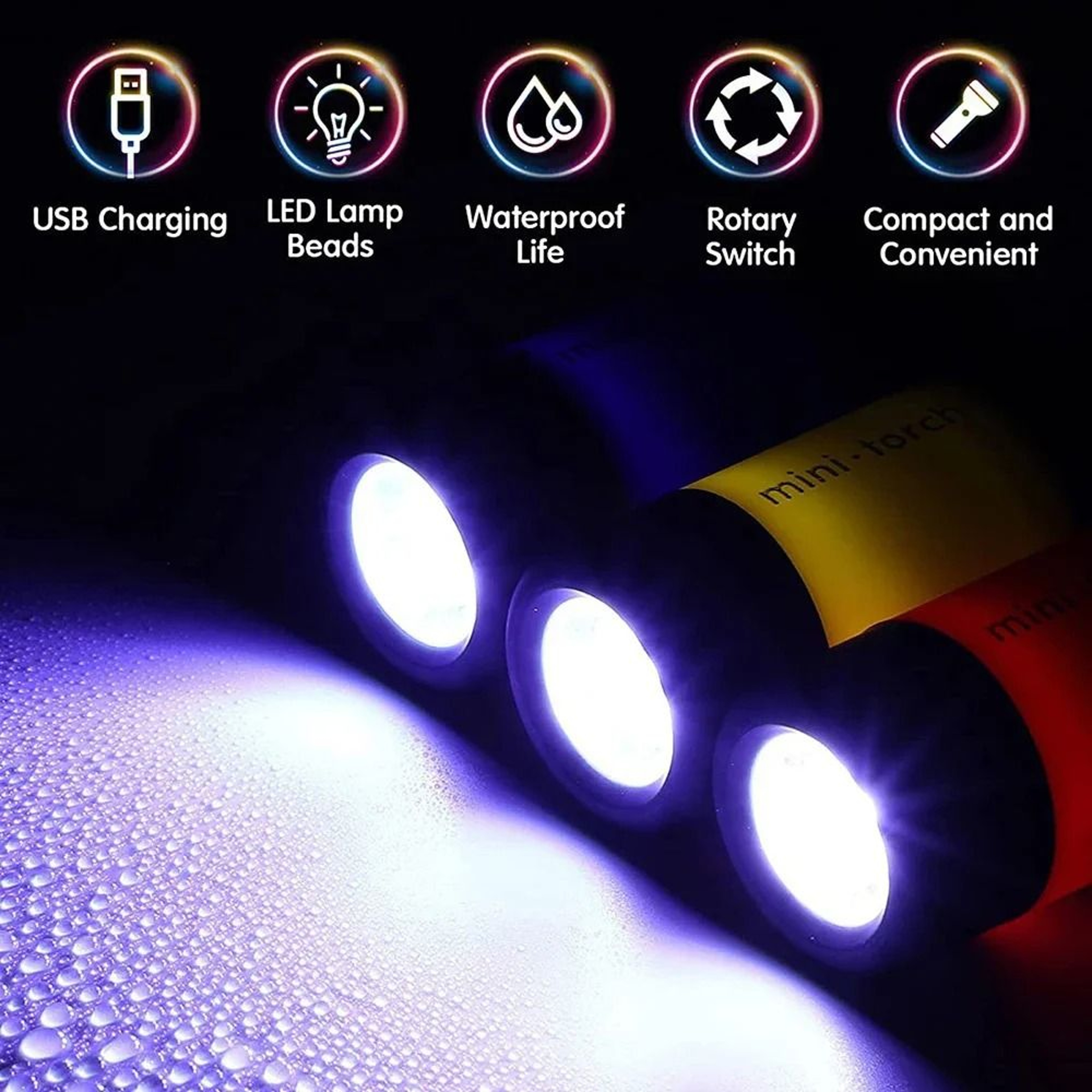 Outdoor Mini USB Rechargeable Keychain Flashlight 1