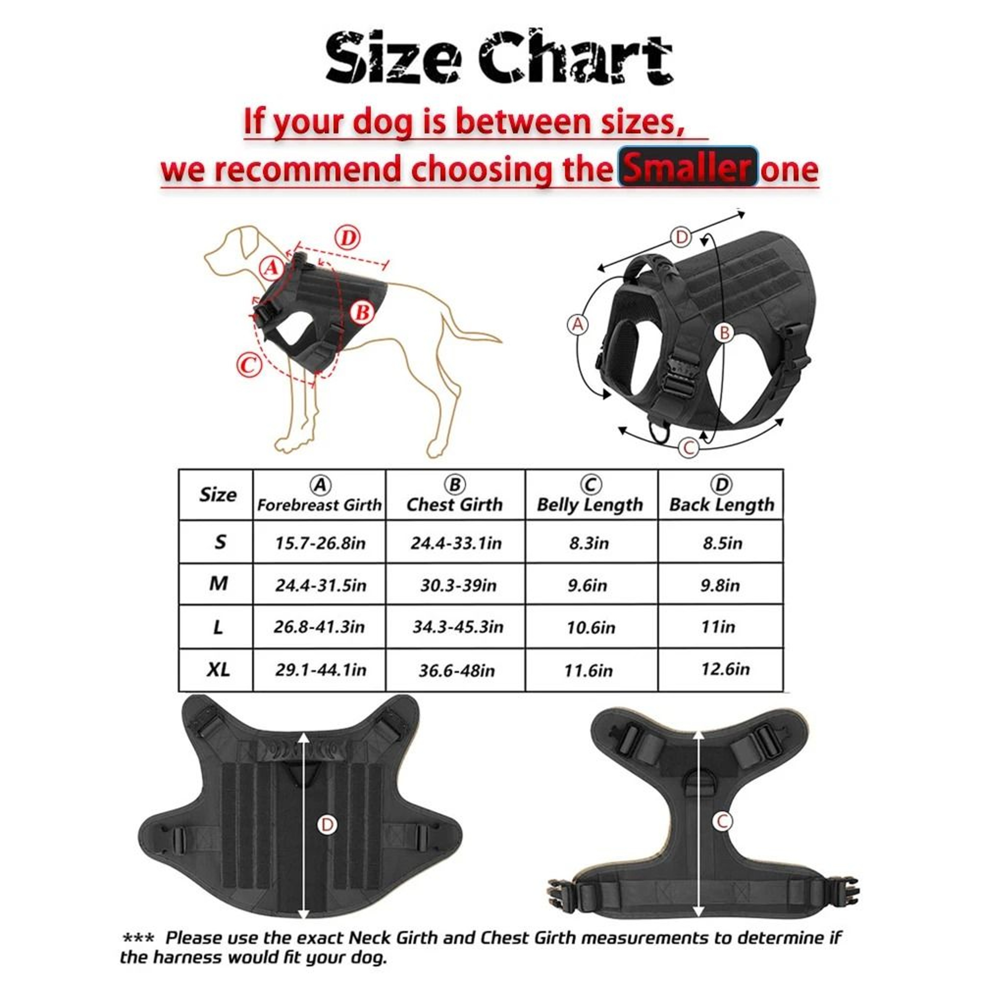 Tactical Dog Harness Leash Set For Large Dogs No Pull Training Vest 1
