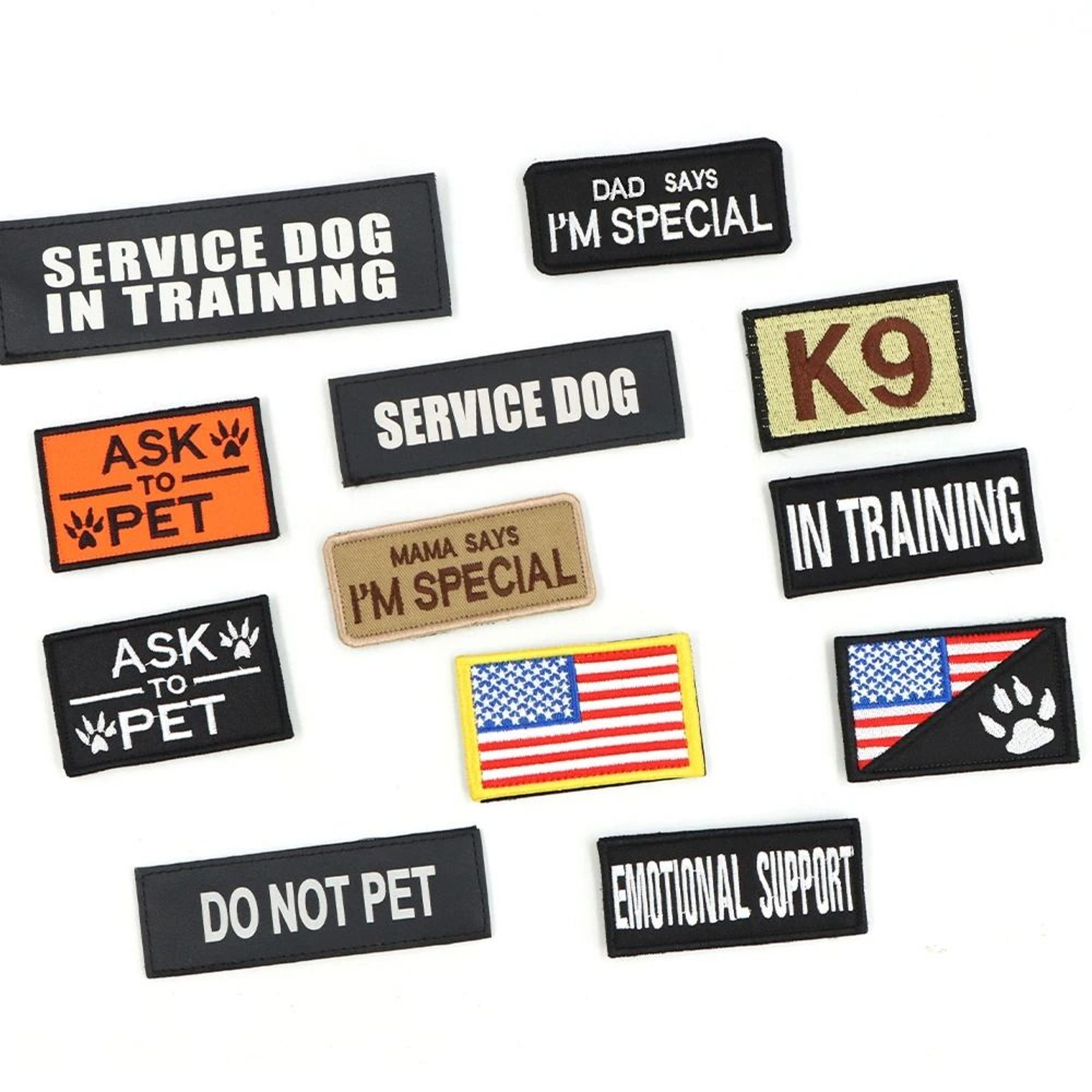 Tactical Patch Bundle For Dog Harness Vest And Collar  12 Piece Set 6