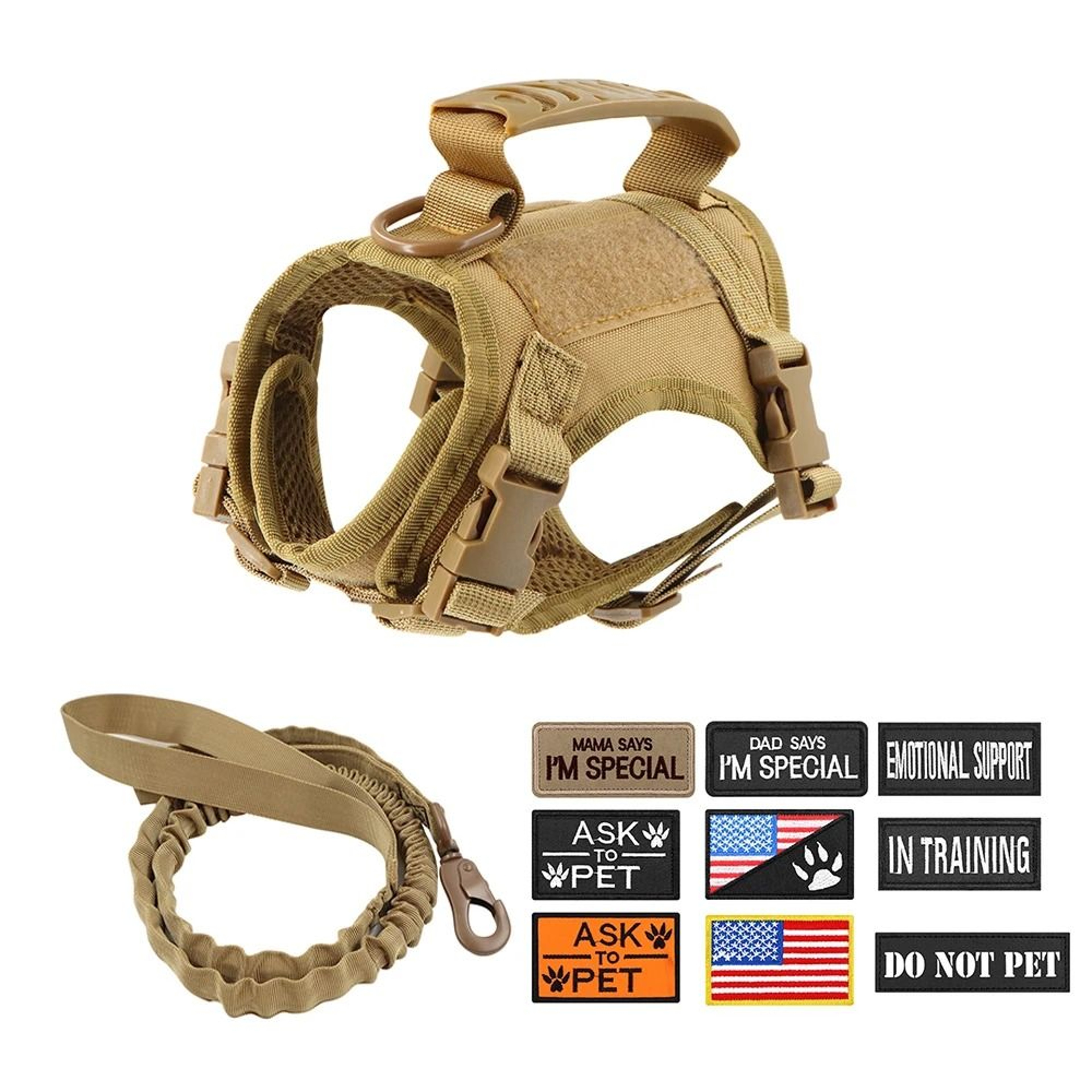 Tactical Cat Harness Leash Set With Patches And Handle 9