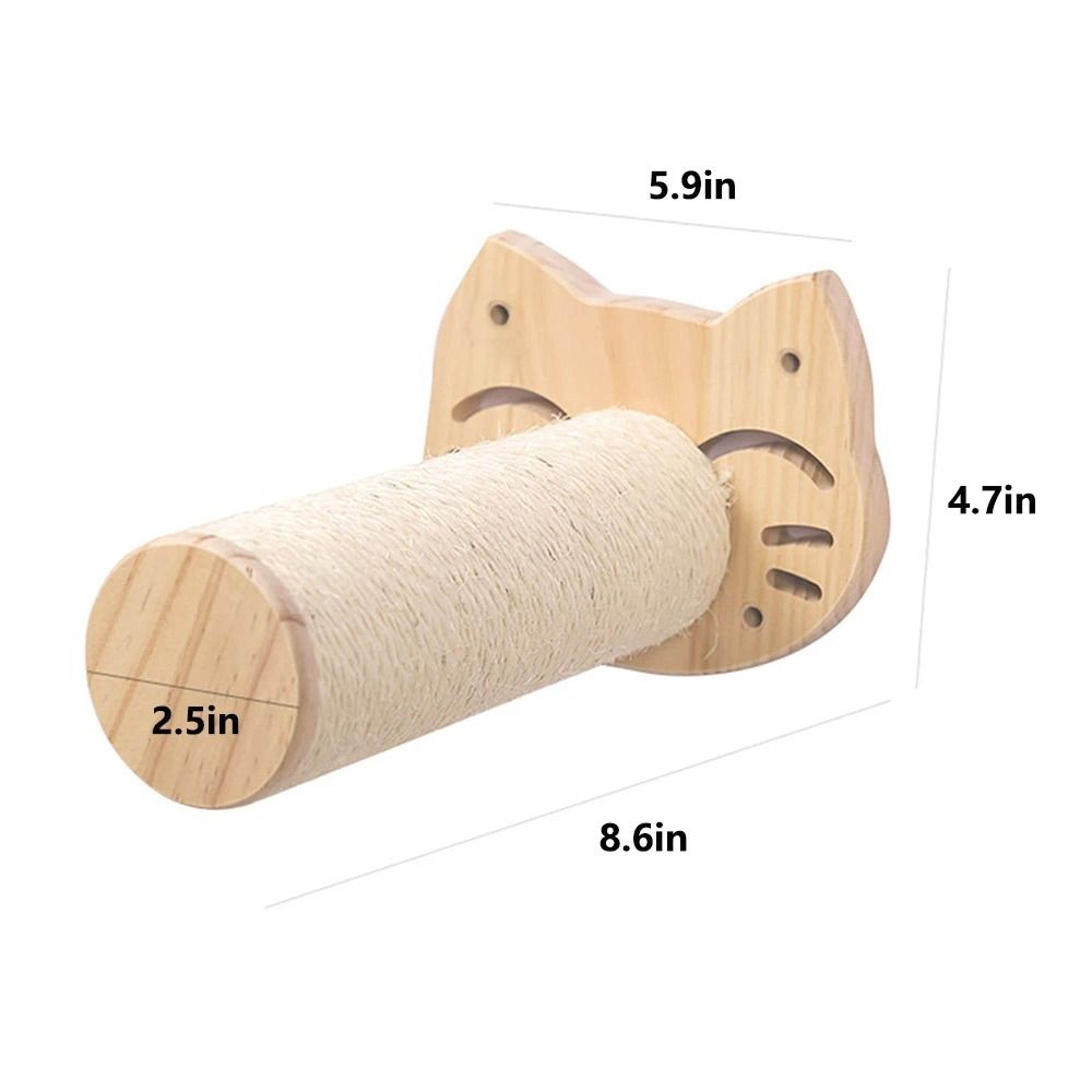 Wall Mounted Cat Climbing Shelf With Sisal Scratching Steps 13