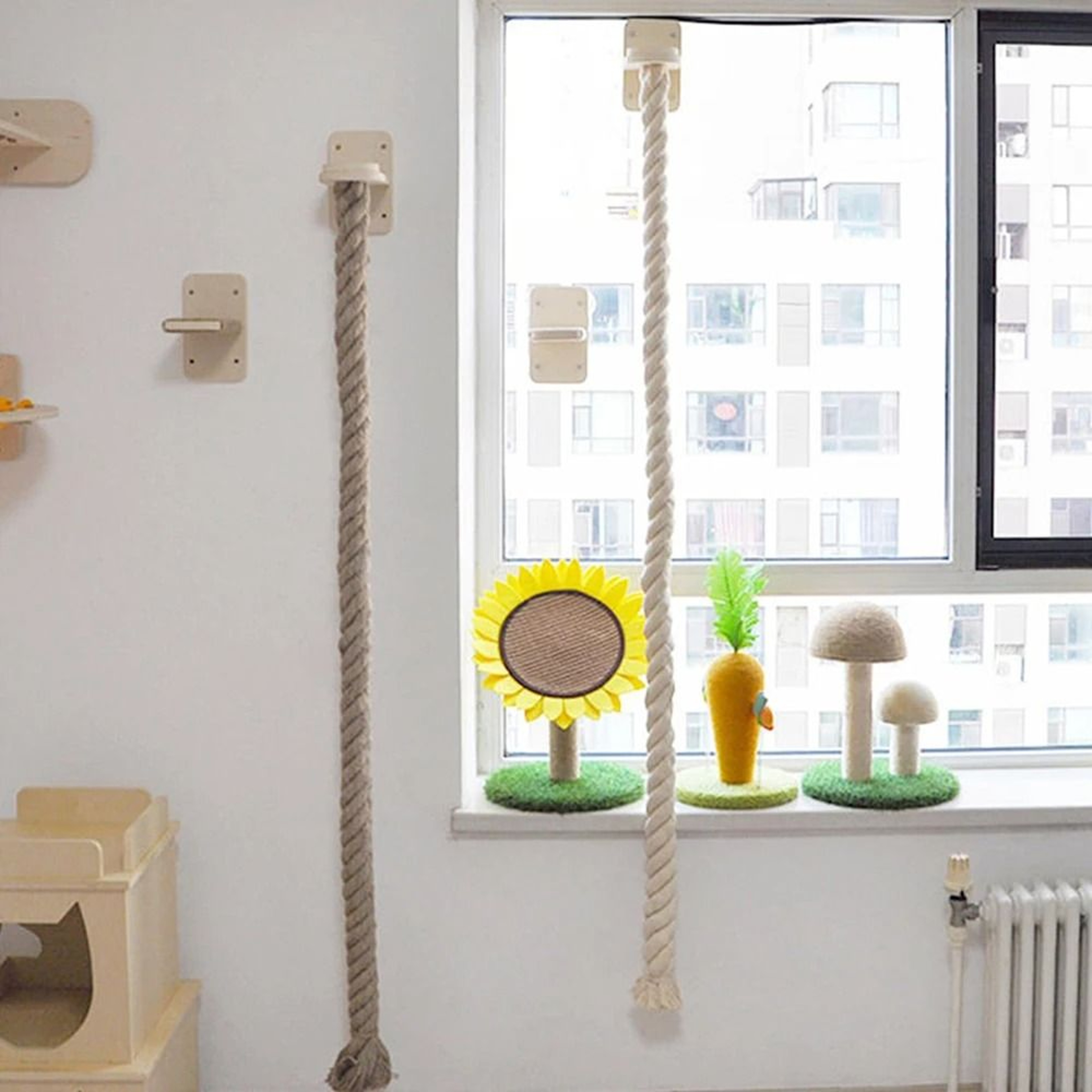 Wall Mounted Cat Climbing Rope And Scratching Post 5