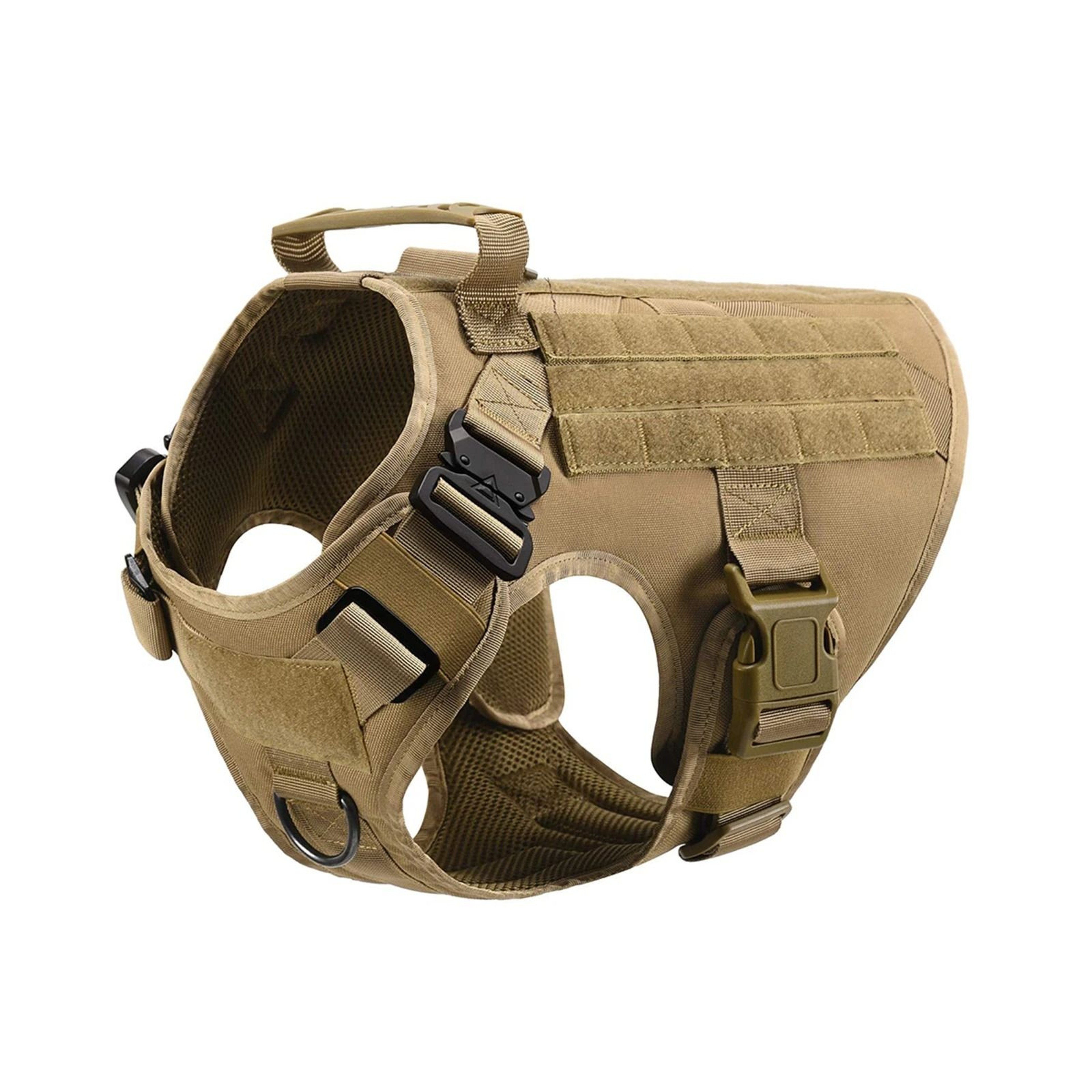 Tactical Dog Harness Set With Adjustable Collar Leash Molle Pouch And Training Vest 6