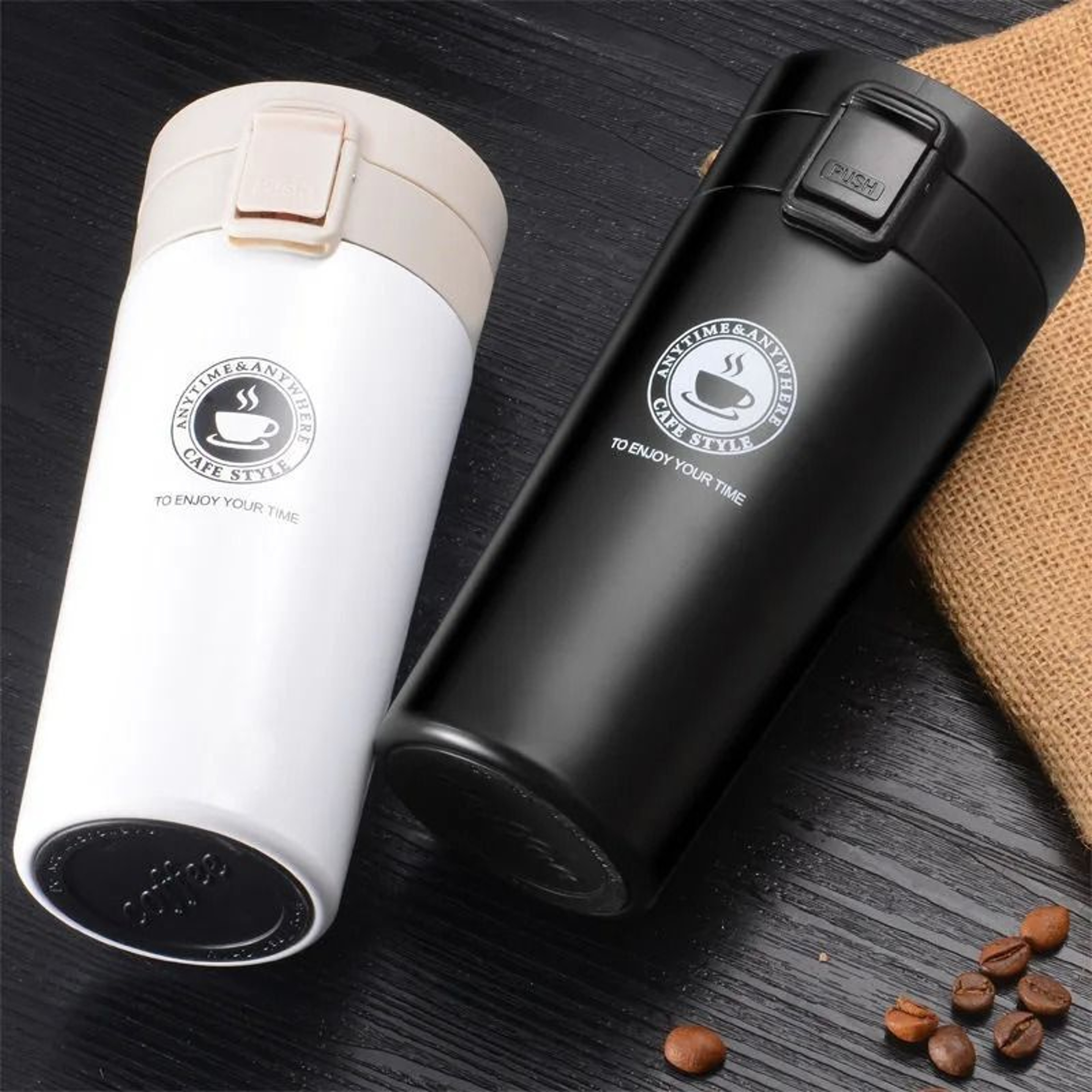 Leak Proof Stainless Steel Travel Coffee Mug With Vacuum Insulation And Safety Lock 1