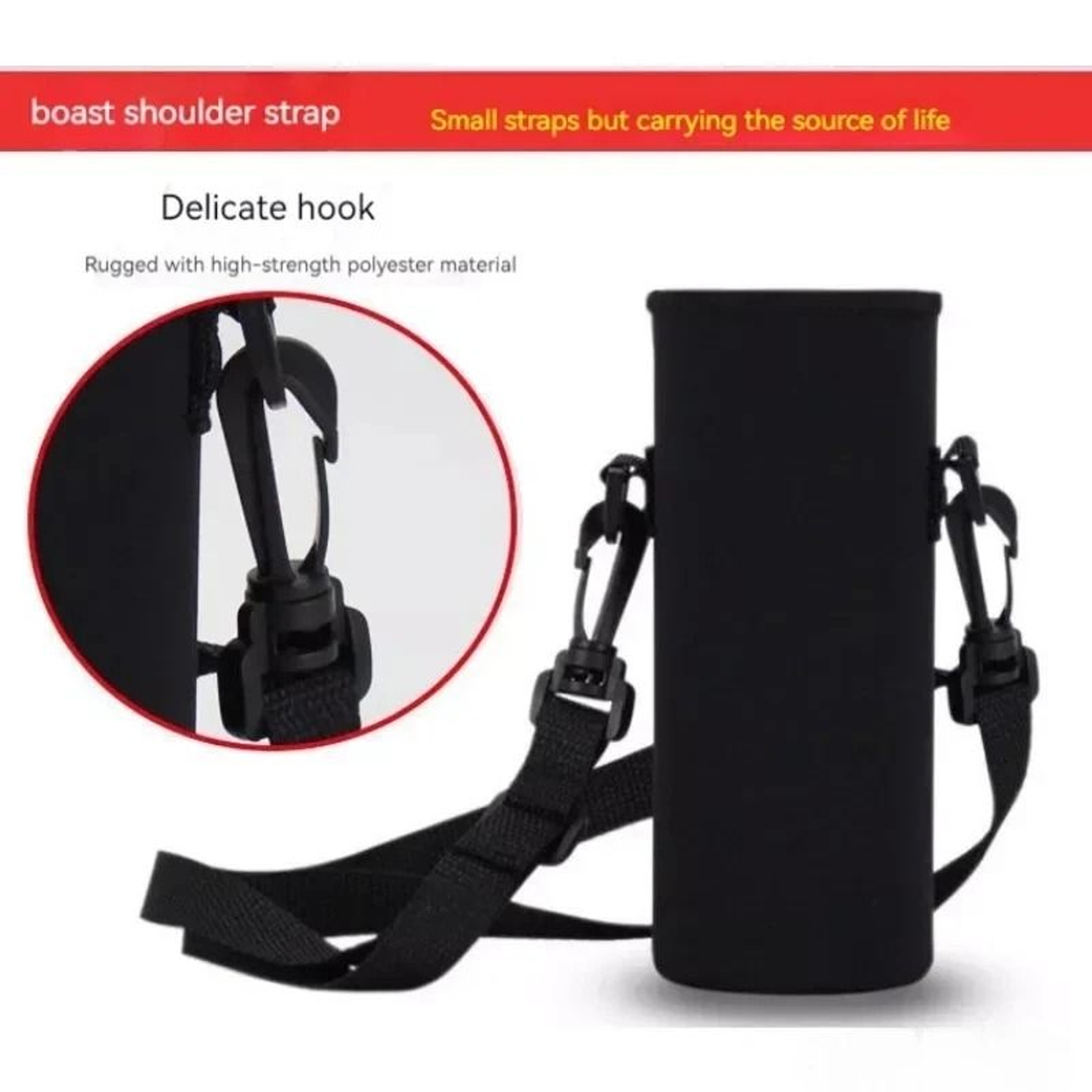 Portable Neoprene Water Bottle Holder Pouch With Adjustable Strap For Travel 3