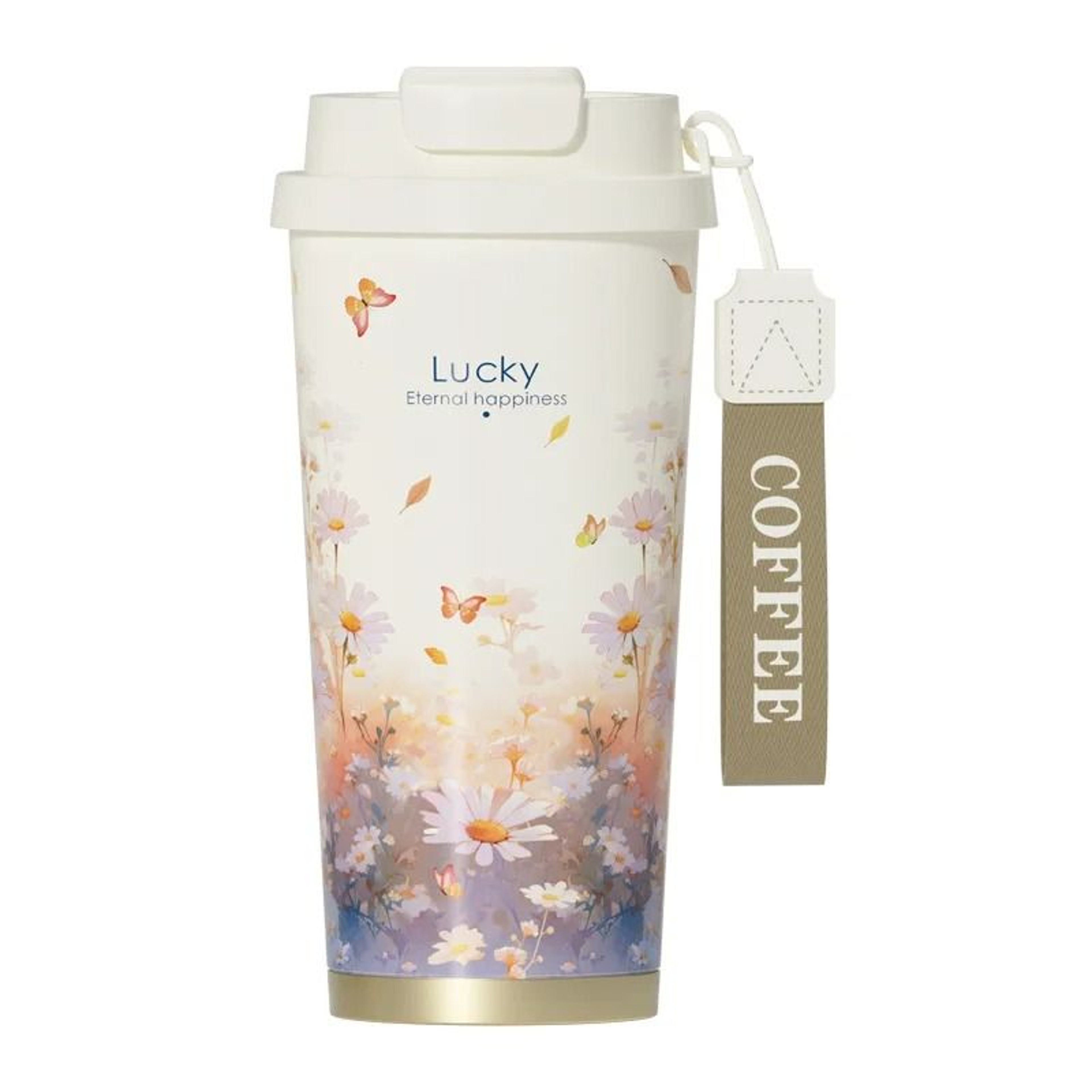 Stainless Steel Vacuum Insulated Travel Tumbler With Floral Pattern For Hot And Cold Drinks 1