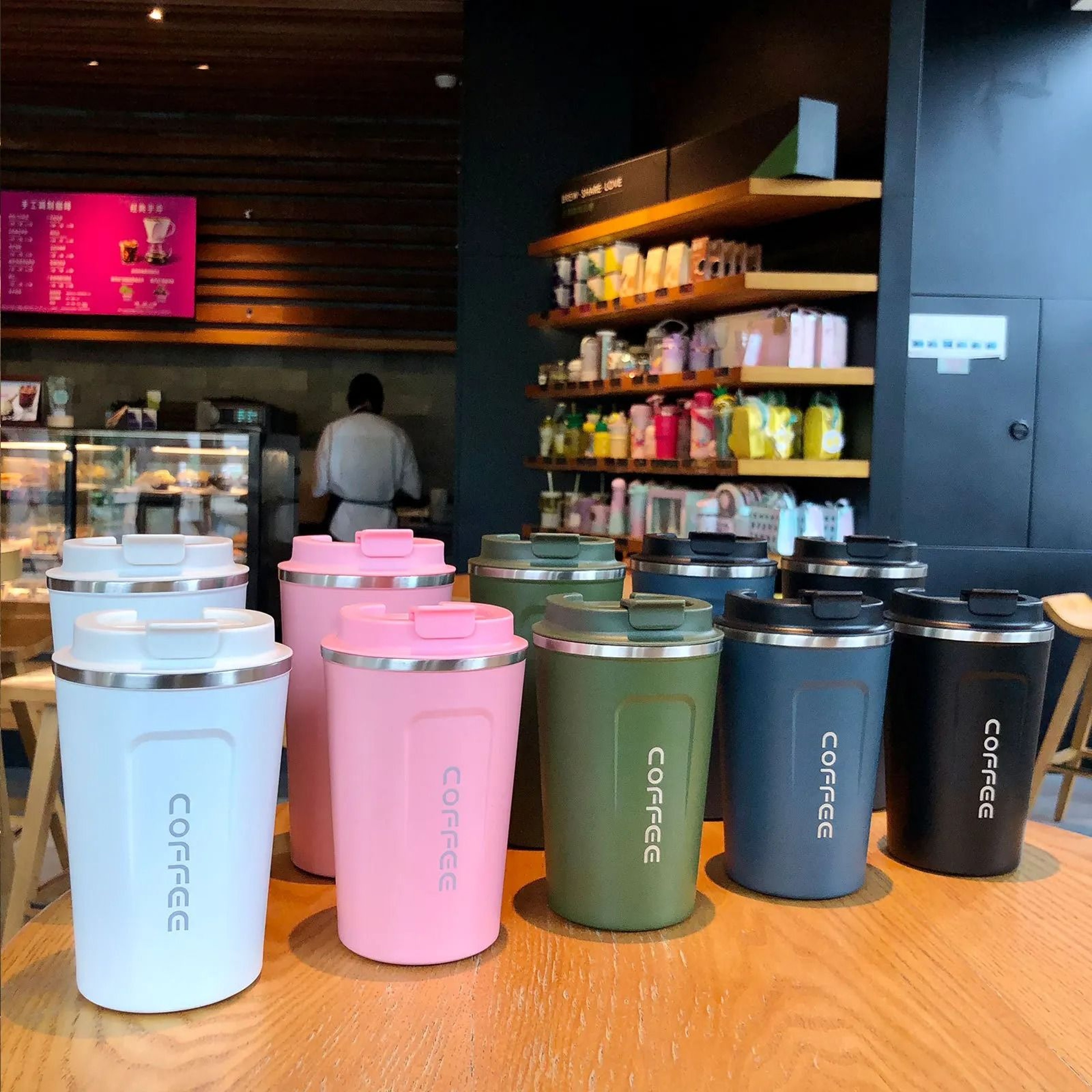 Leak Proof Stainless Steel Travel Thermos Mug For Hot And Cold Drinks In 380 And 510 Ml Sizes 3