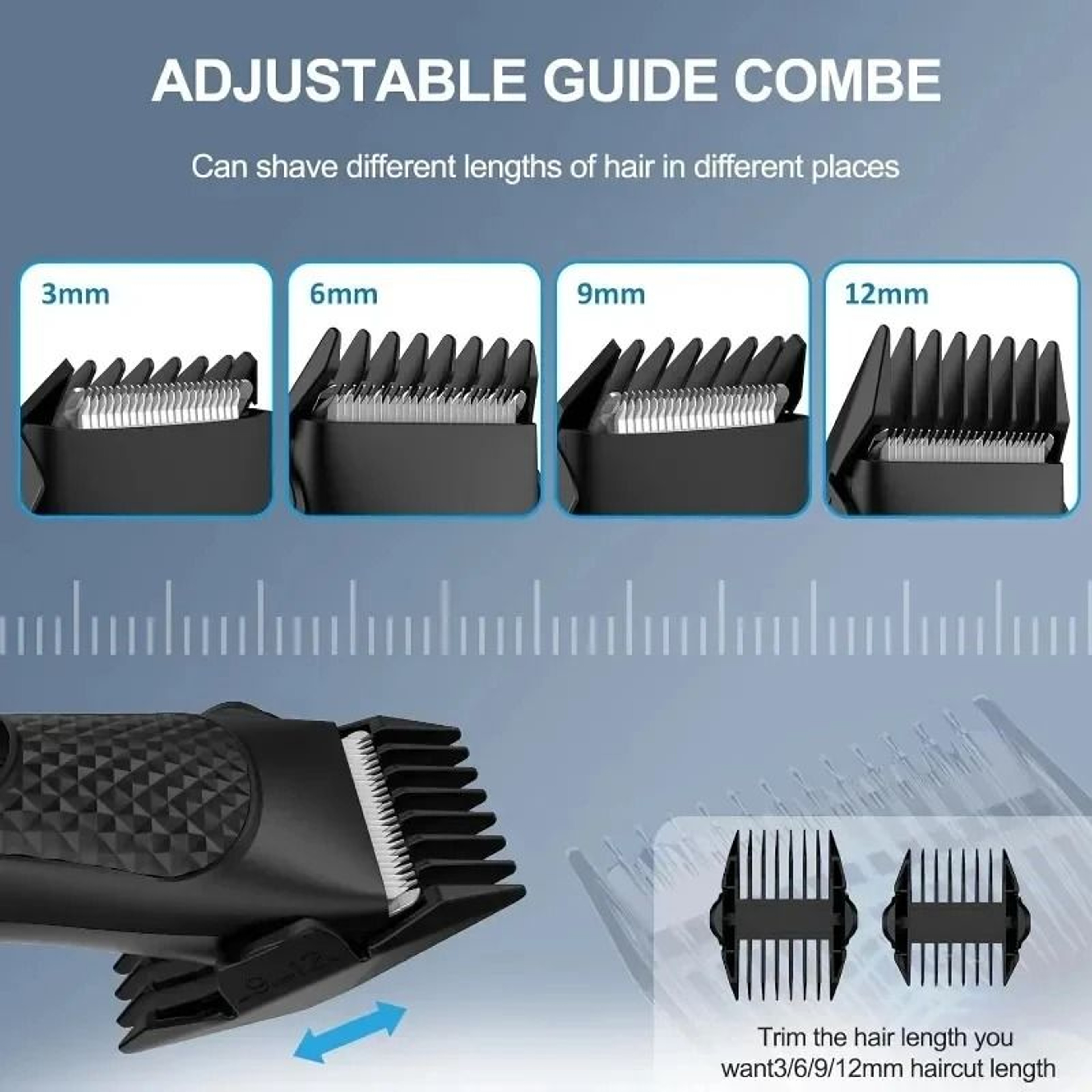 Waterproof Mens Body Hair Trimmer With Ceramic Blades And Adjustable Guards For Sensitive Areas 4