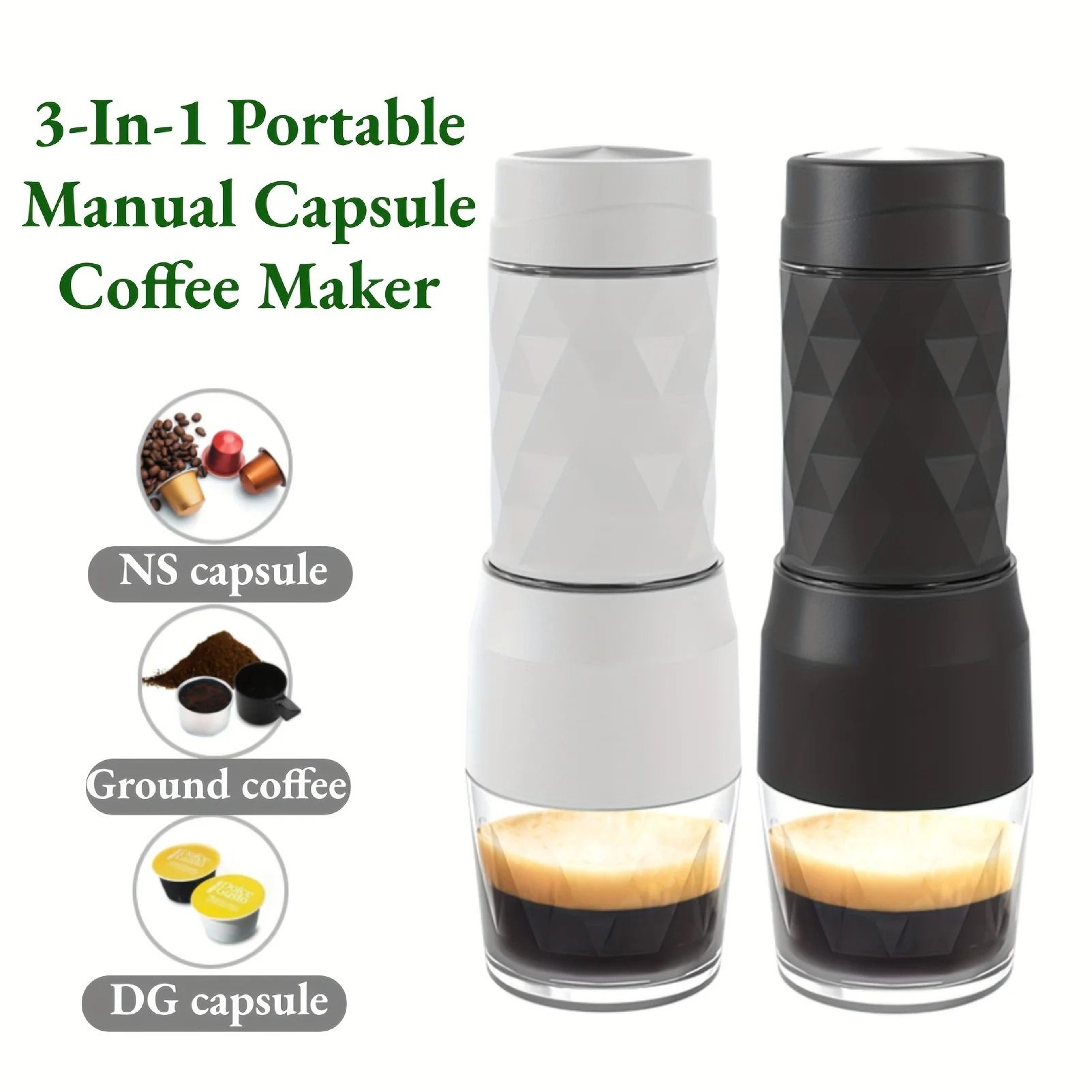 3 In 1 Portable Espresso Maker For Capsules And Ground Coffee With Hot And Cold Brewing 3