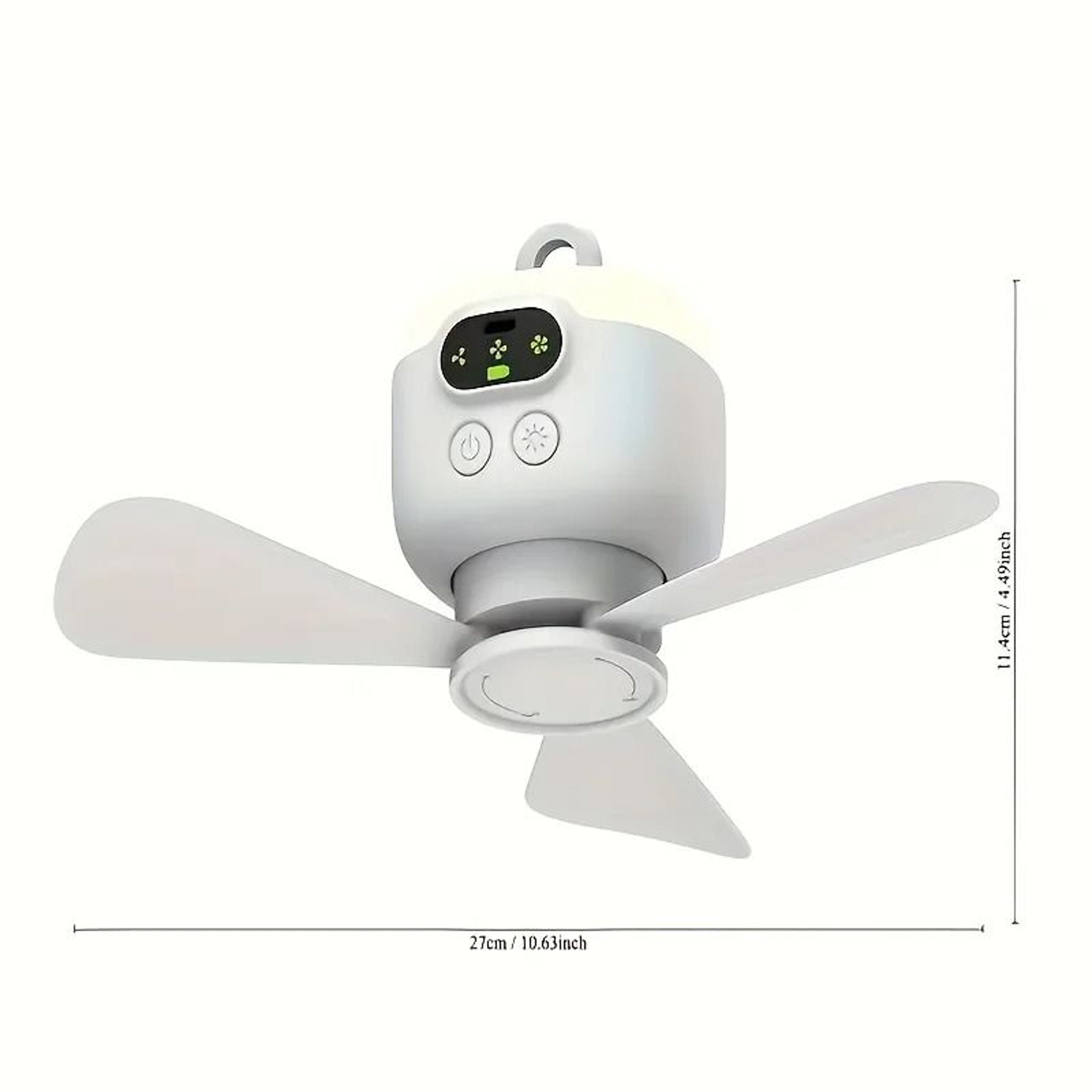Rechargeable Camping Ceiling Fan With Remote Control LED Light And 8000mAh Battery 2