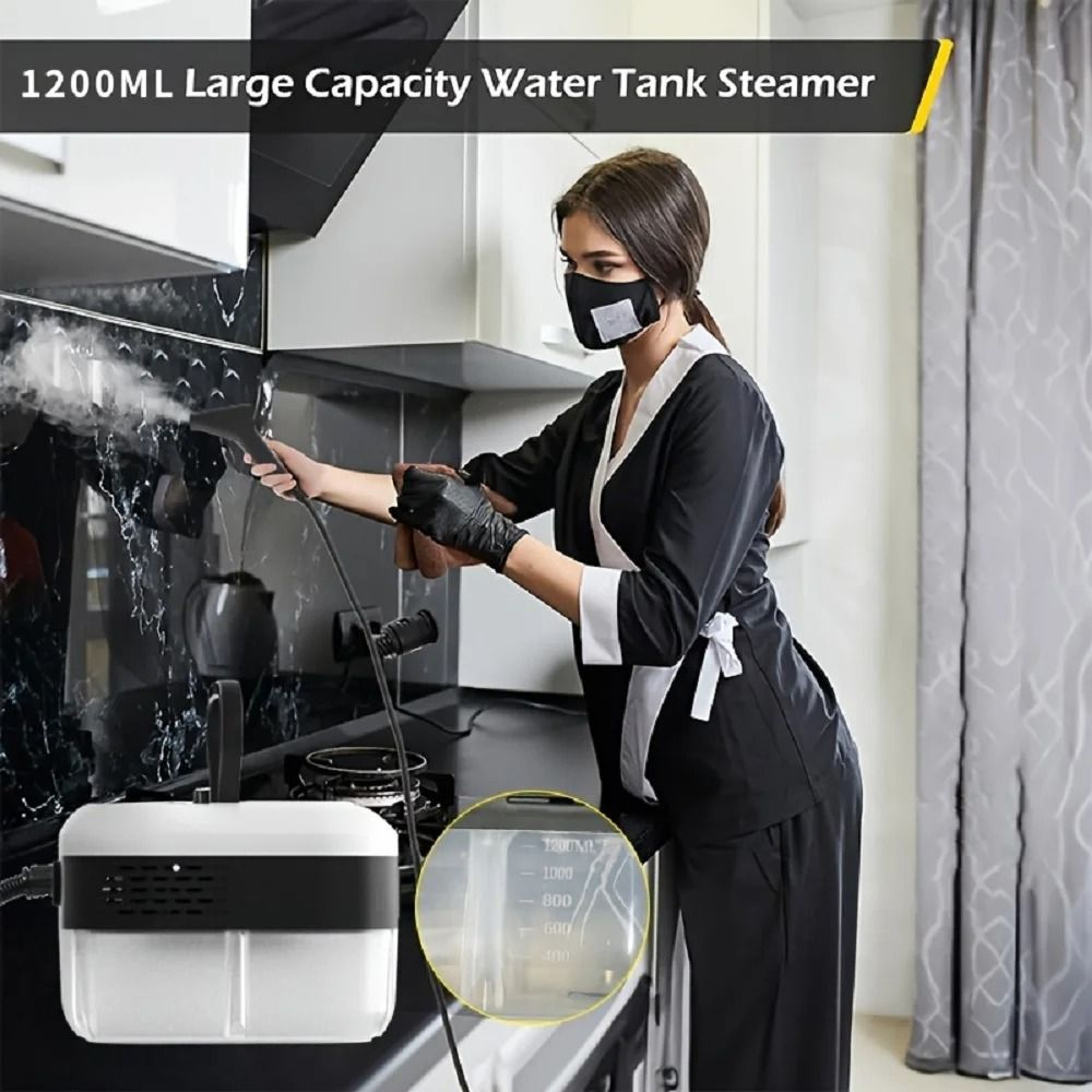 High Temperature Handheld Steam Cleaner With Adjustable Pressure And 1200ml Tank 2