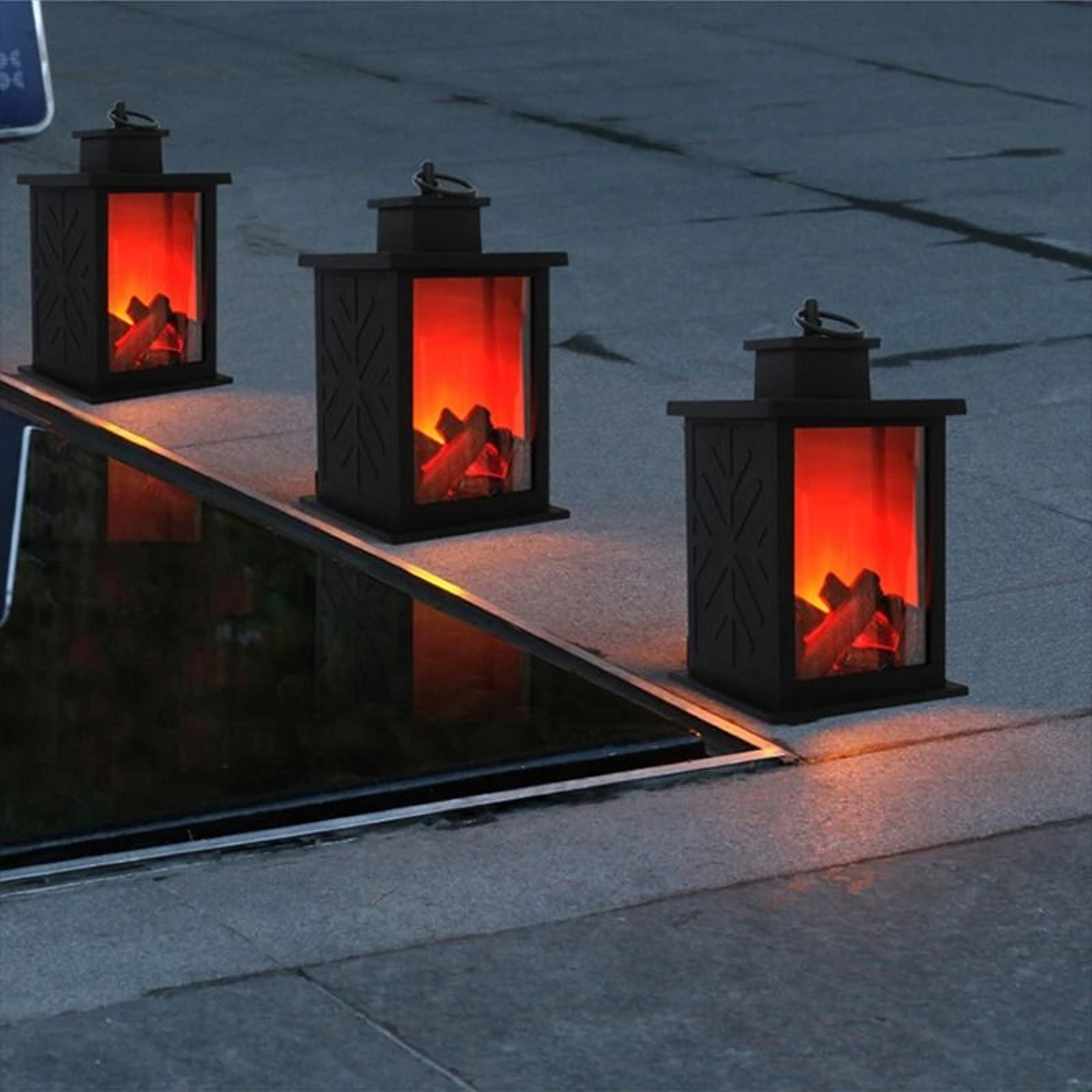 LED Fireplace Flame Effect Table Lamp With Charcoal Style Glow For Home Decor And Camping 4