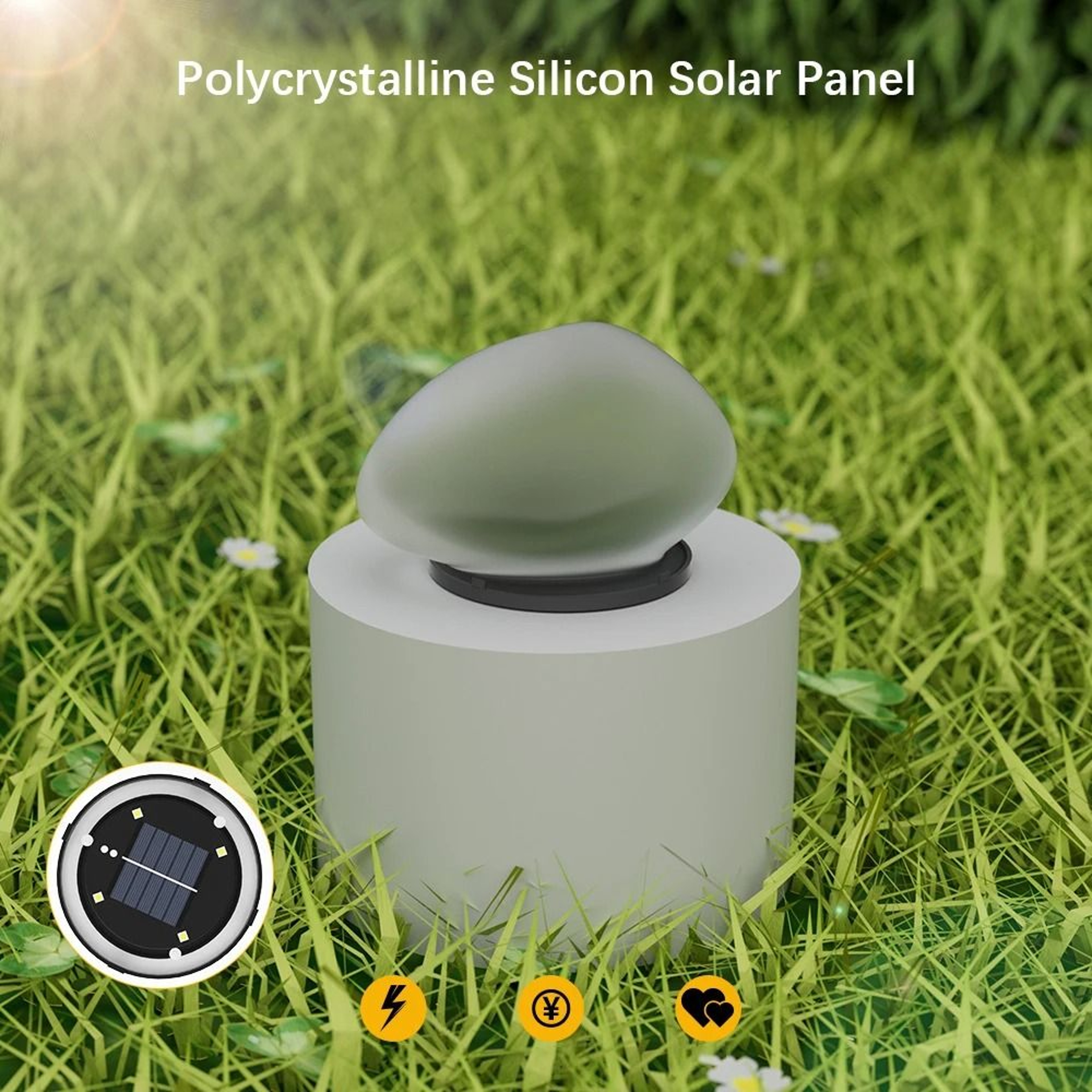 Solar Pebble Outdoor Decorative Light Waterproof Garden Lamp For Courtyard And Poolside Decor 3