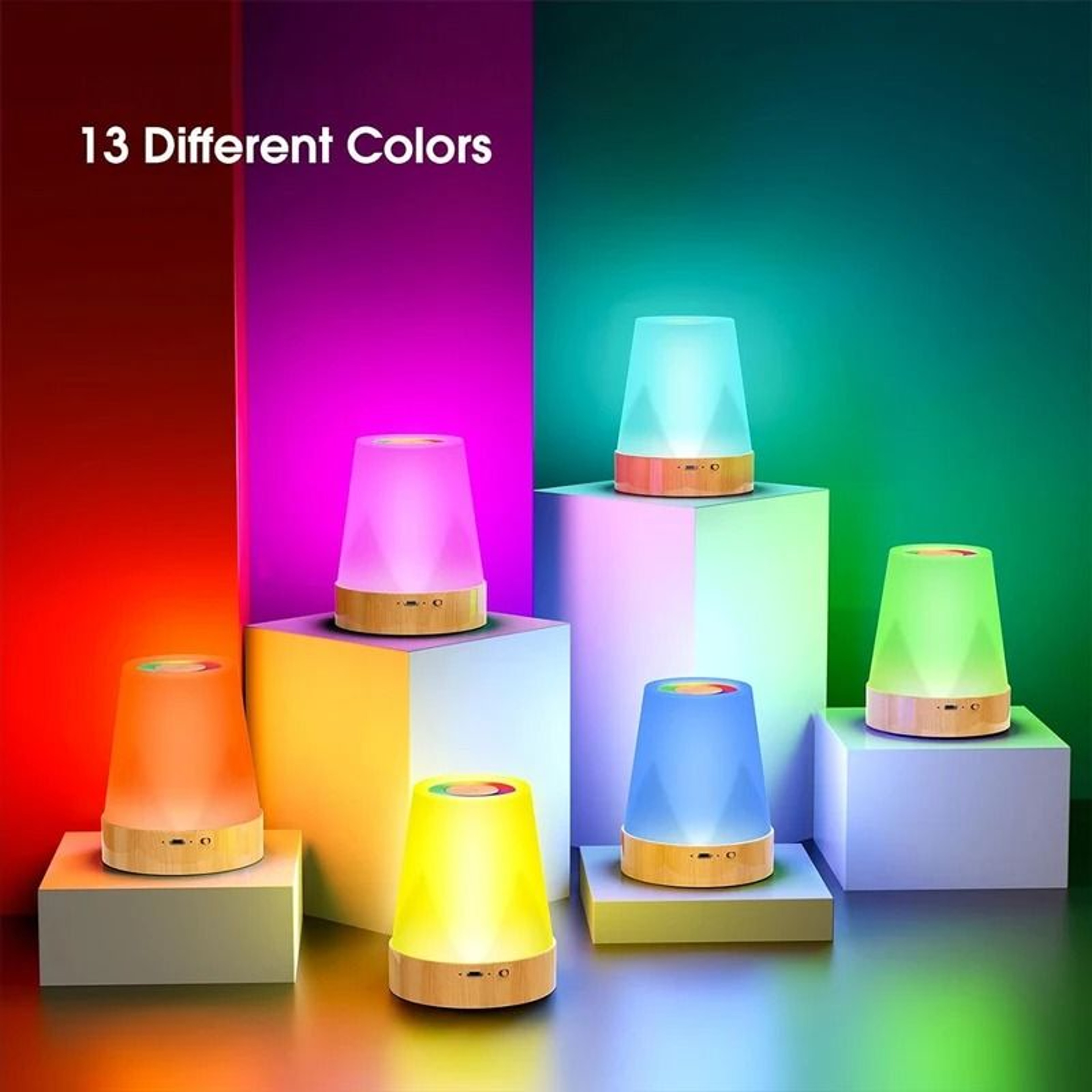 USB Rechargeable 13 Color RGB Night Light With Touch And Remote Control For Bedroom And Parties 2