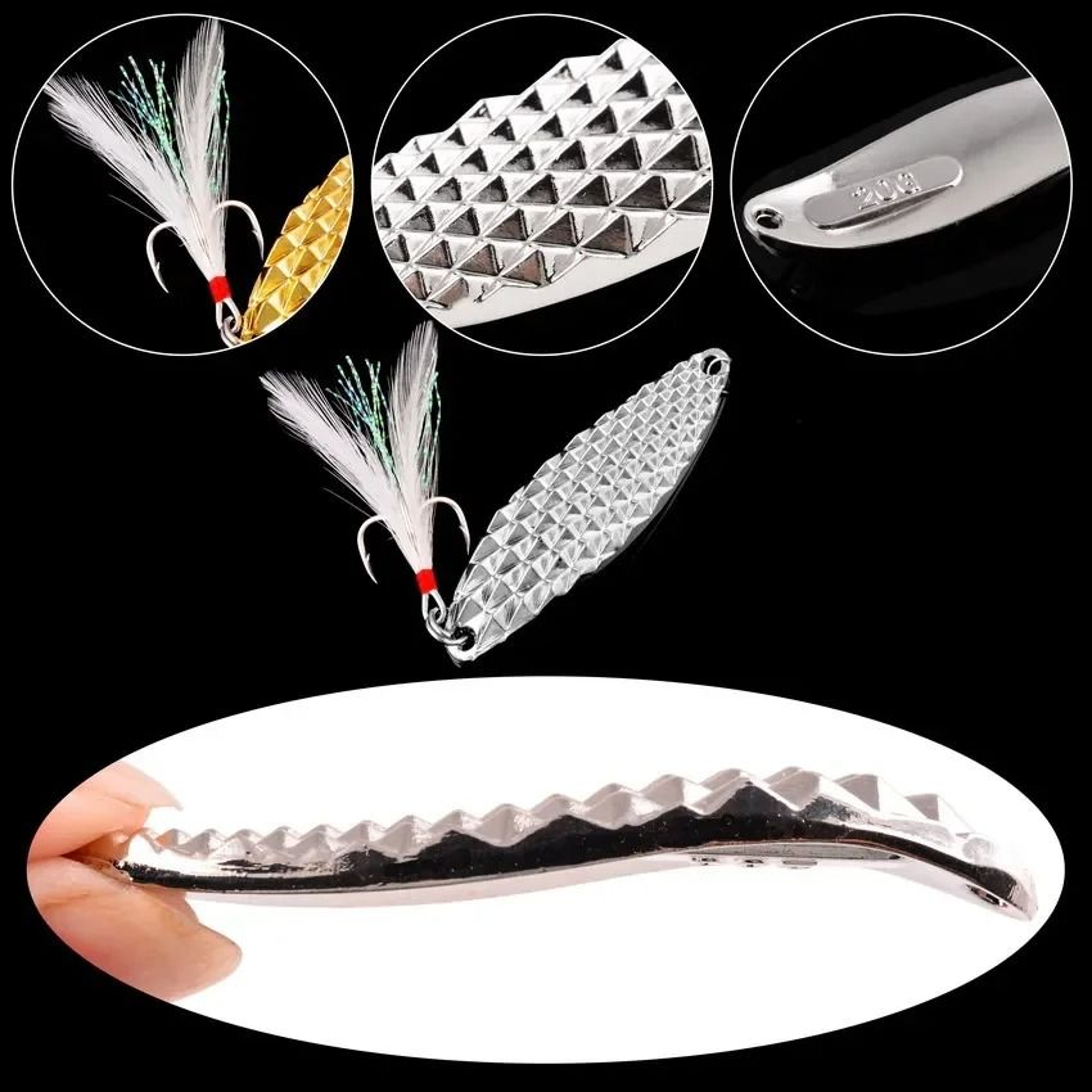 Diamond Spinner Metal Fishing Lure With Sequin Flash For Bass And Trout 5